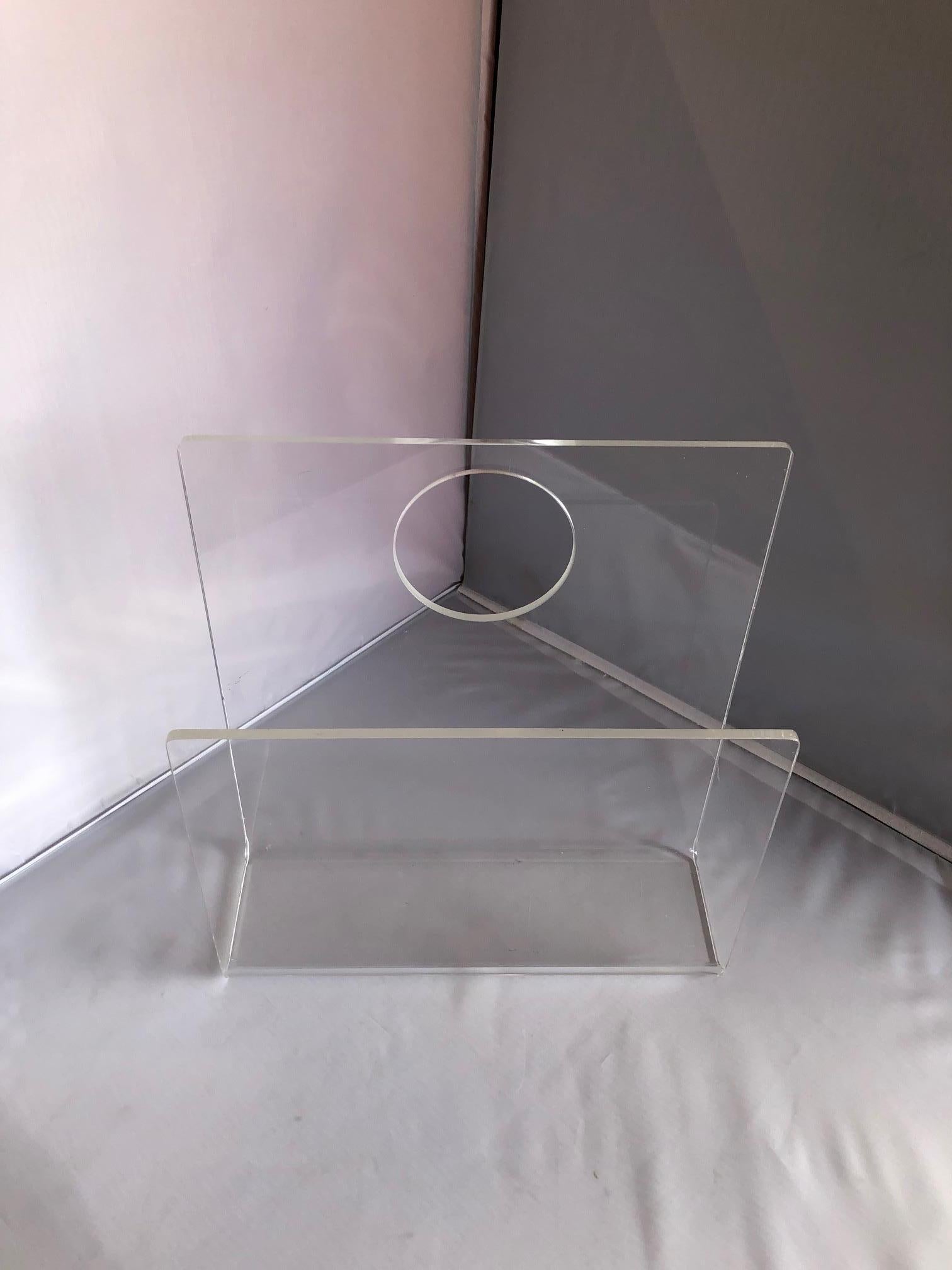 English Acrylic Magazine Rack / Holder by Ferguson