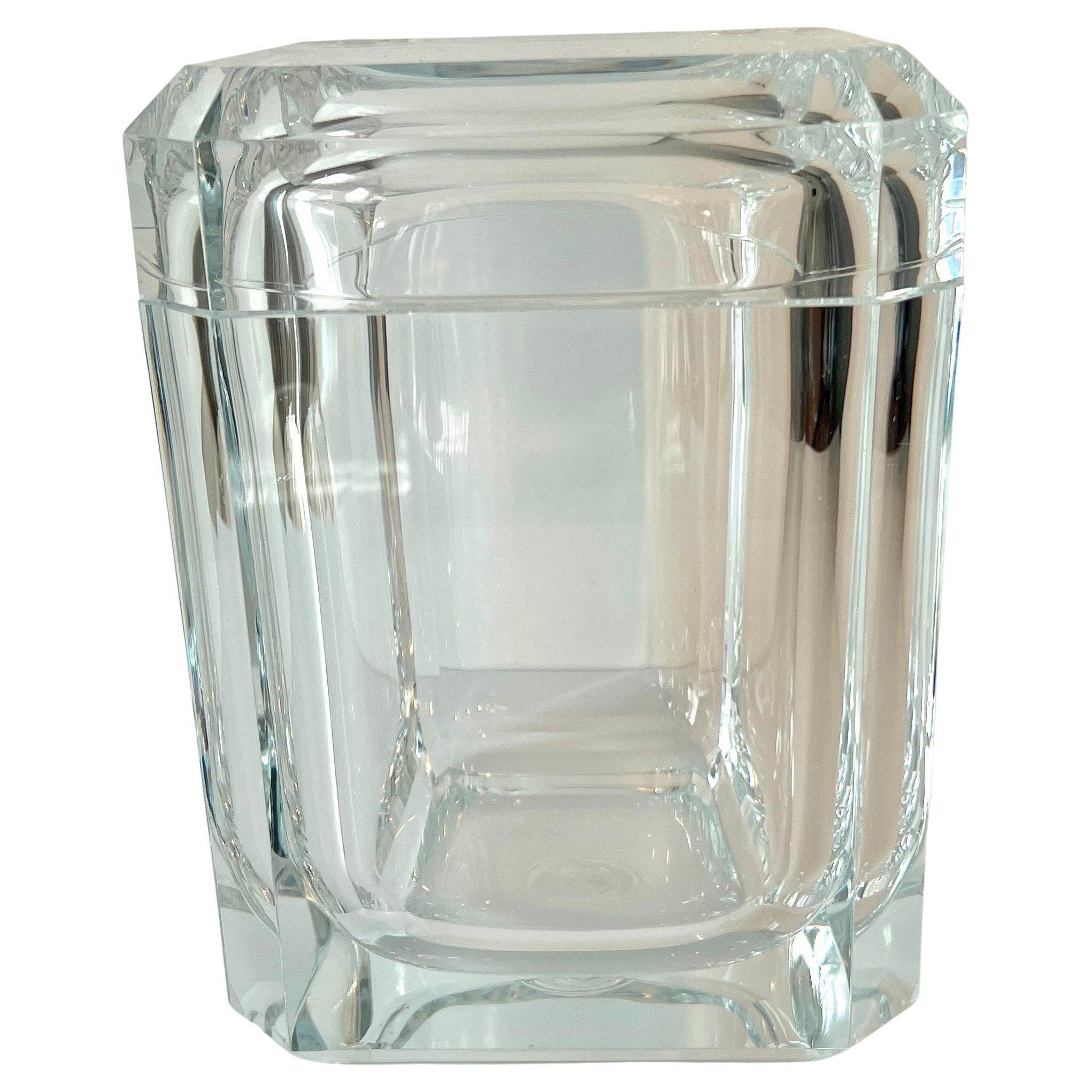 Secchiello per il ghiaccio in acrilico del Mid Century Modern con piano girevole