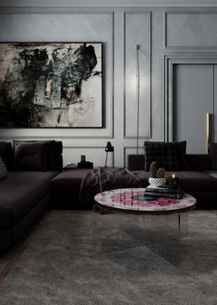 Vibrant Modern Acrylic Mandala Center Table by JG Home, Portugal