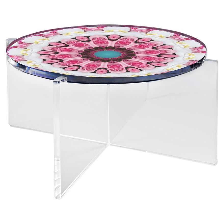 Acrylic, Modern Mandala Center Table For Sale