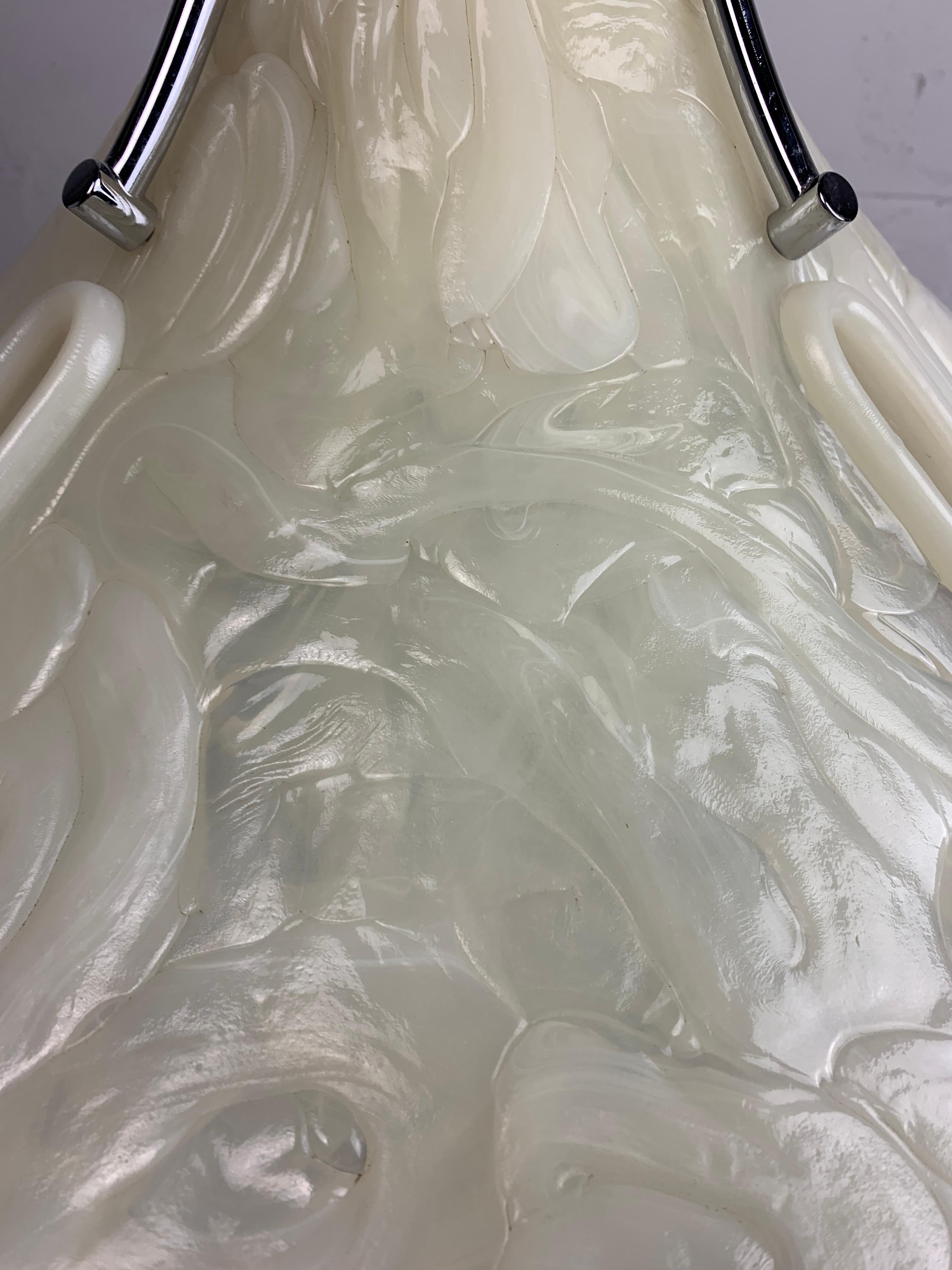 Cromo Lampada a sospensione a forma di trifoglio in acrilico di Murano, anni '70 in vendita