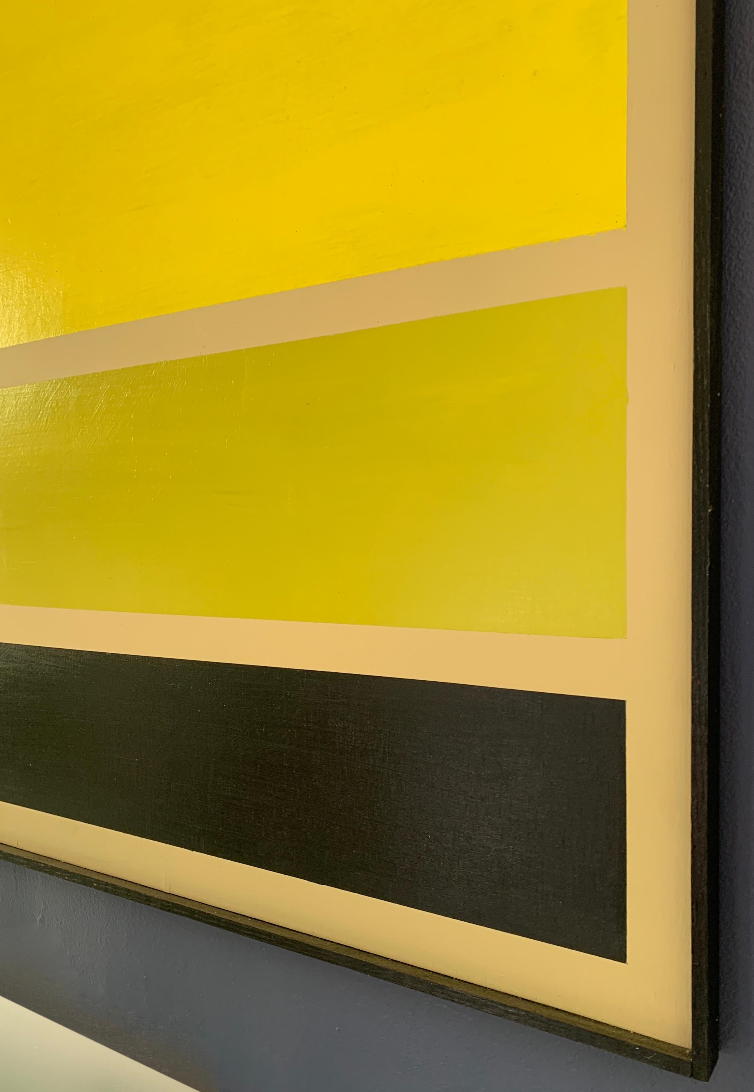 Modern Acrylic on Board Trio of Yellow by Darren Ransdell Design
