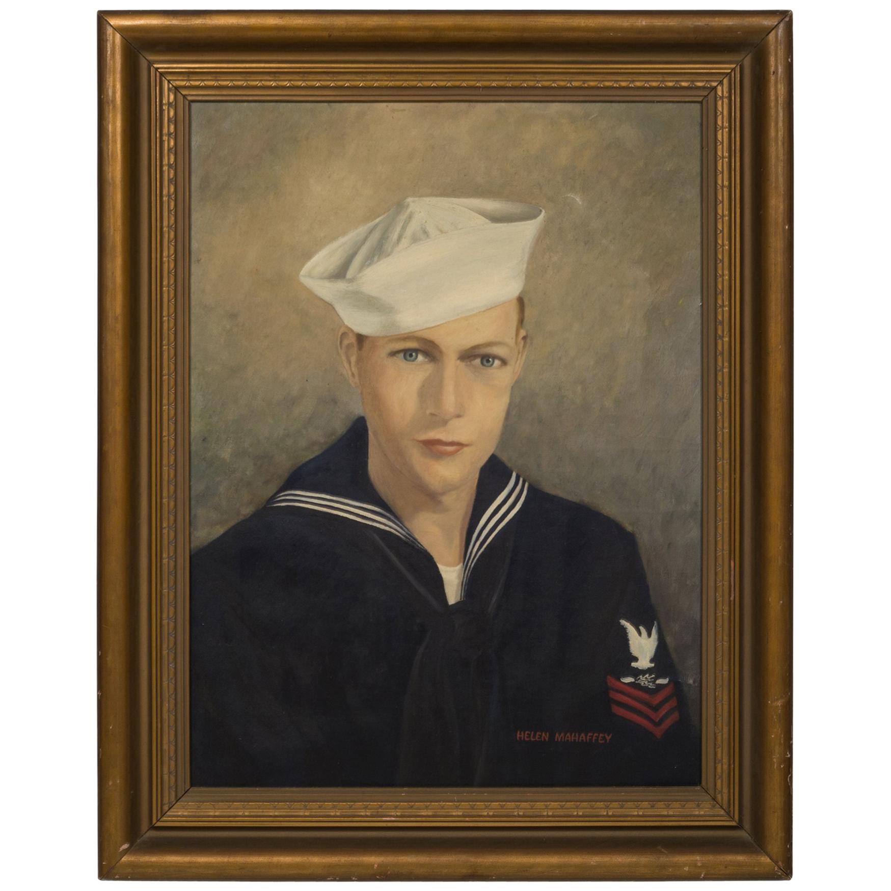 Acrylic on Canvas "First Class Petty Officer" by Helen Mahaffey, circa 1942-1959