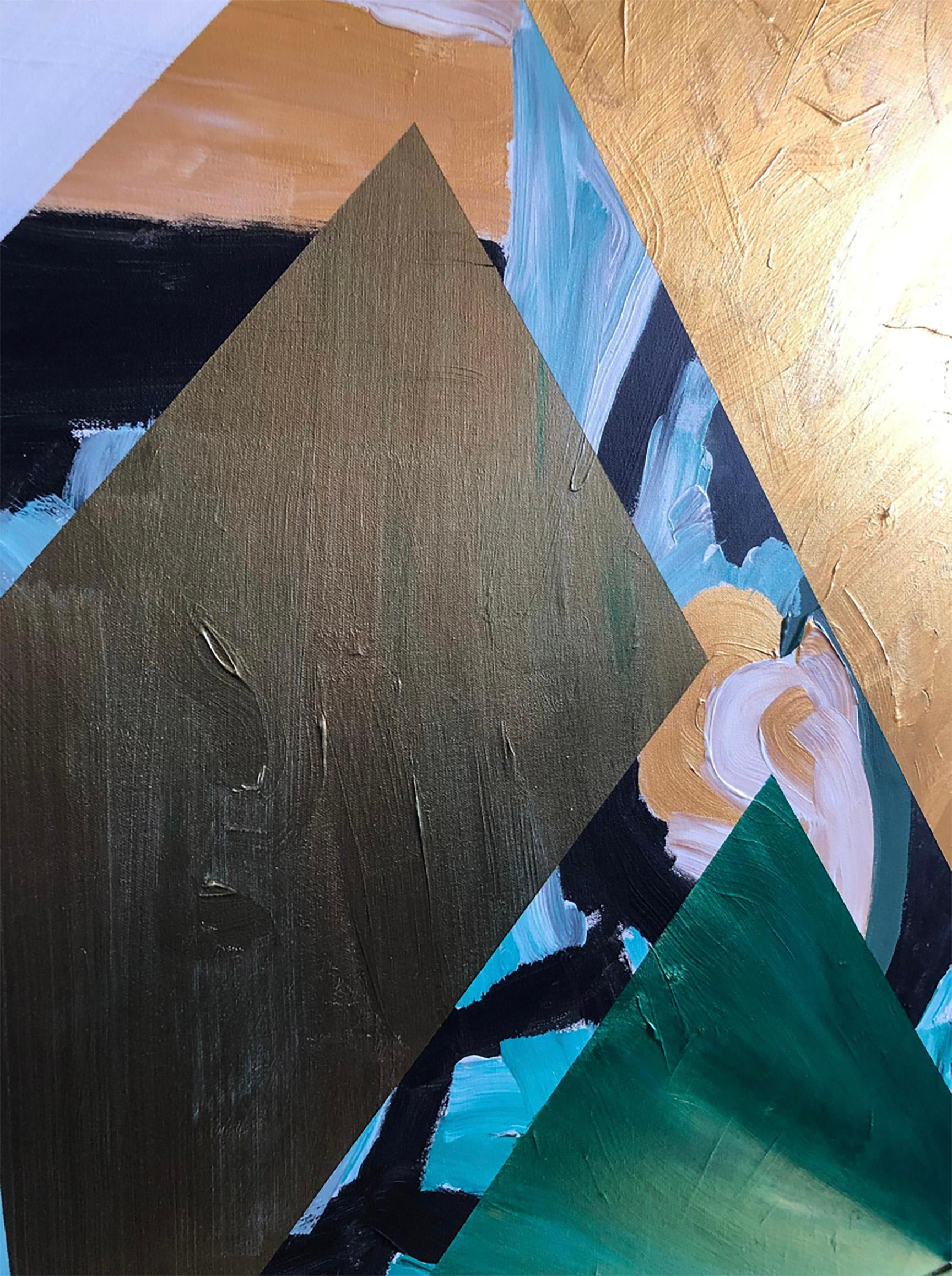 Acryl auf Leinwand, „Goldener Dschungel“, signiert MAK, 2019 (Moderne) im Angebot