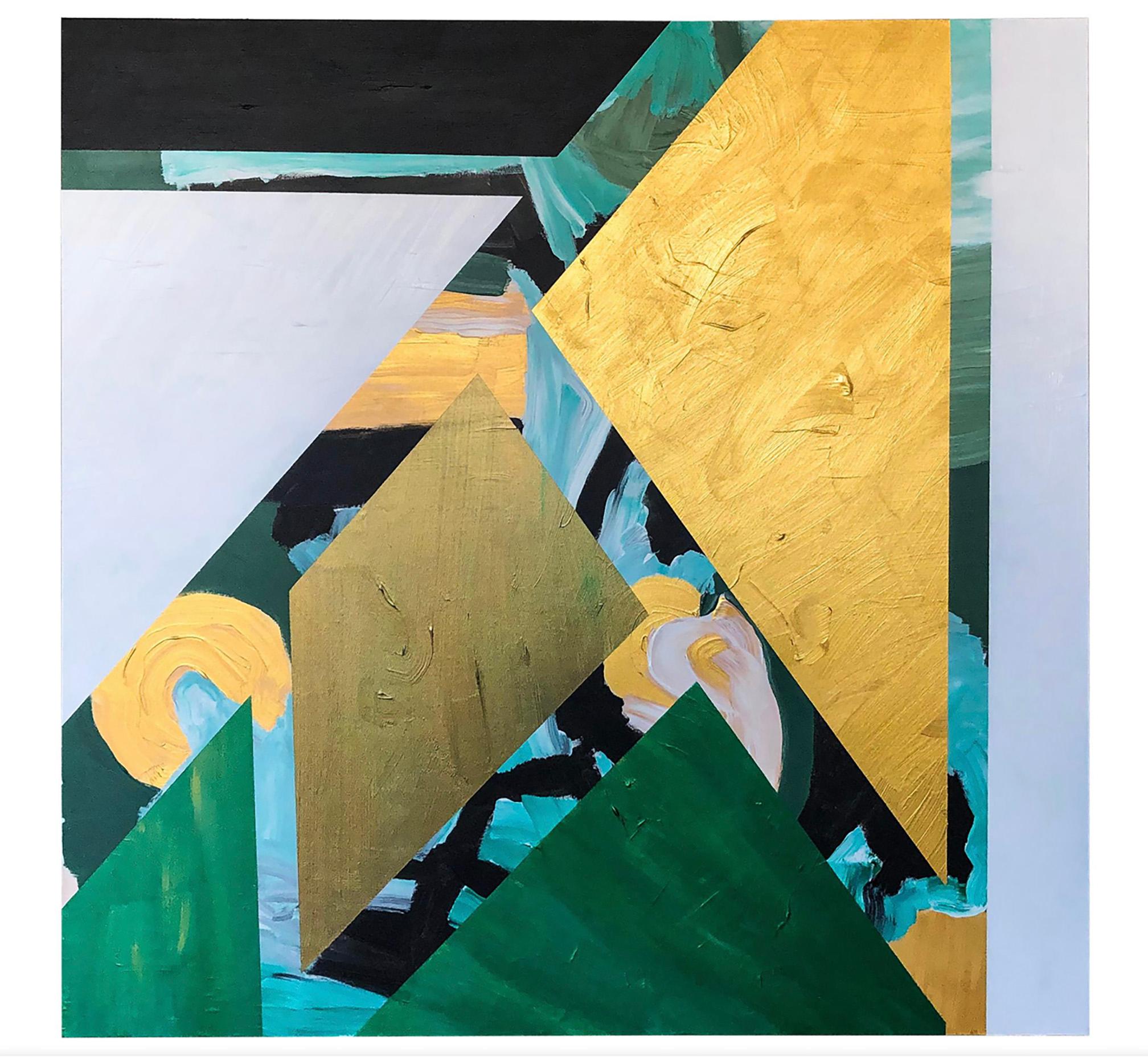 Acryl auf Leinwand, „Goldener Dschungel“, signiert MAK, 2019 im Angebot 1