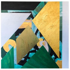 Acrylic on Canvas, "Golden Jungle", Signed MAK, 2019