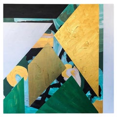 Acrílico sobre lienzo, "Jungla dorada", Firmado MAK, 2019