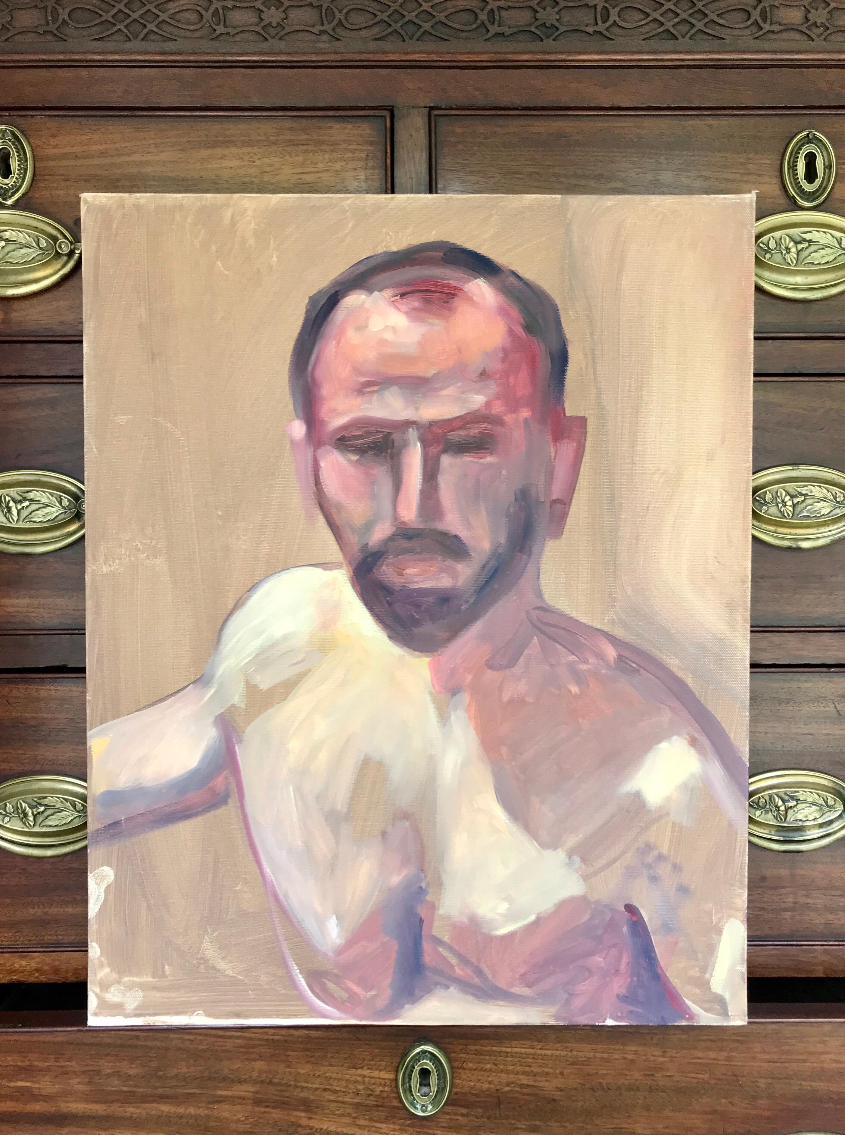 Acrylic on Canvas Nude Portrait Painting of “Doug” For Sale 1