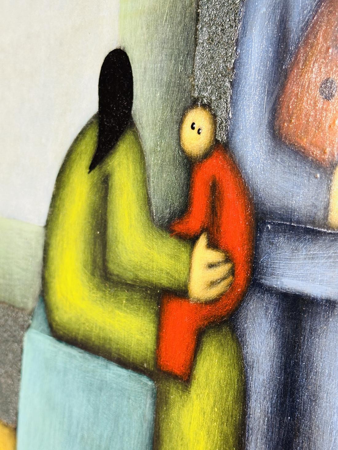 Peinture acrylique sur massonite de Jesus Leuus, Mexique, années 1970 en vente 2