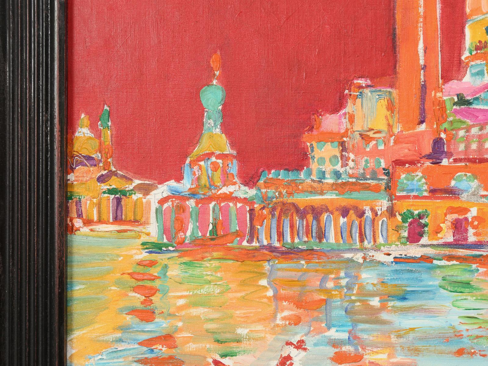 Pittura acrilica attribuita all'artista francese Roland David In condizioni buone in vendita a Chicago, IL