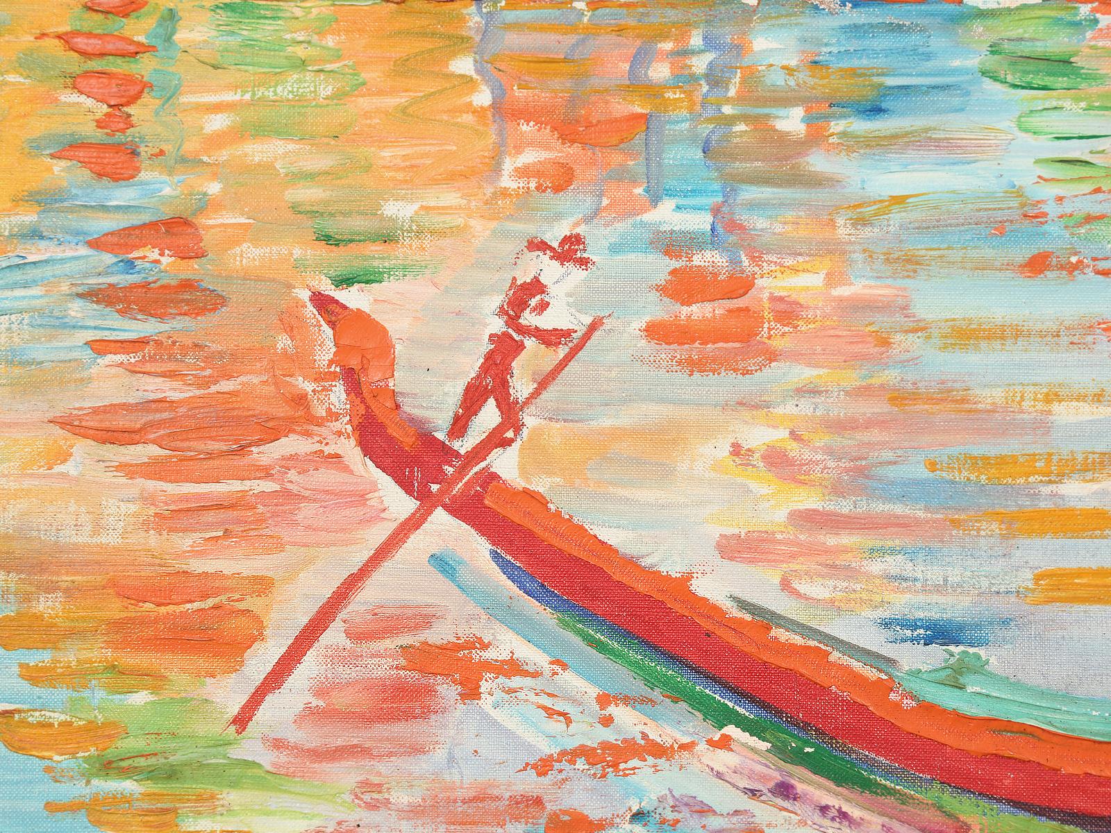 Pittura acrilica attribuita all'artista francese Roland David in vendita 1