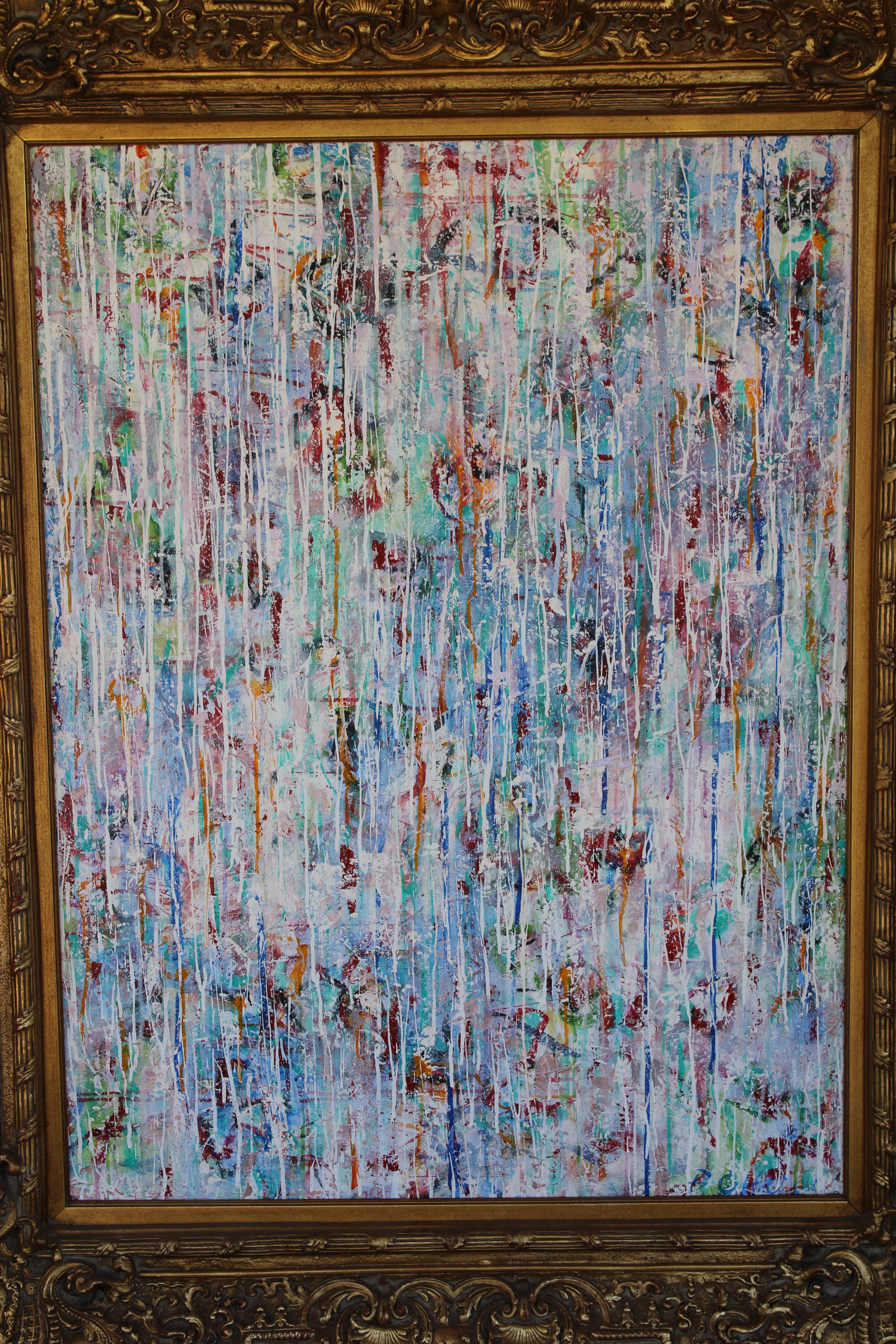 Peinture acrylique de Betty O'Hare intitulée Morning Light.  La peinture encadrée mesure 50