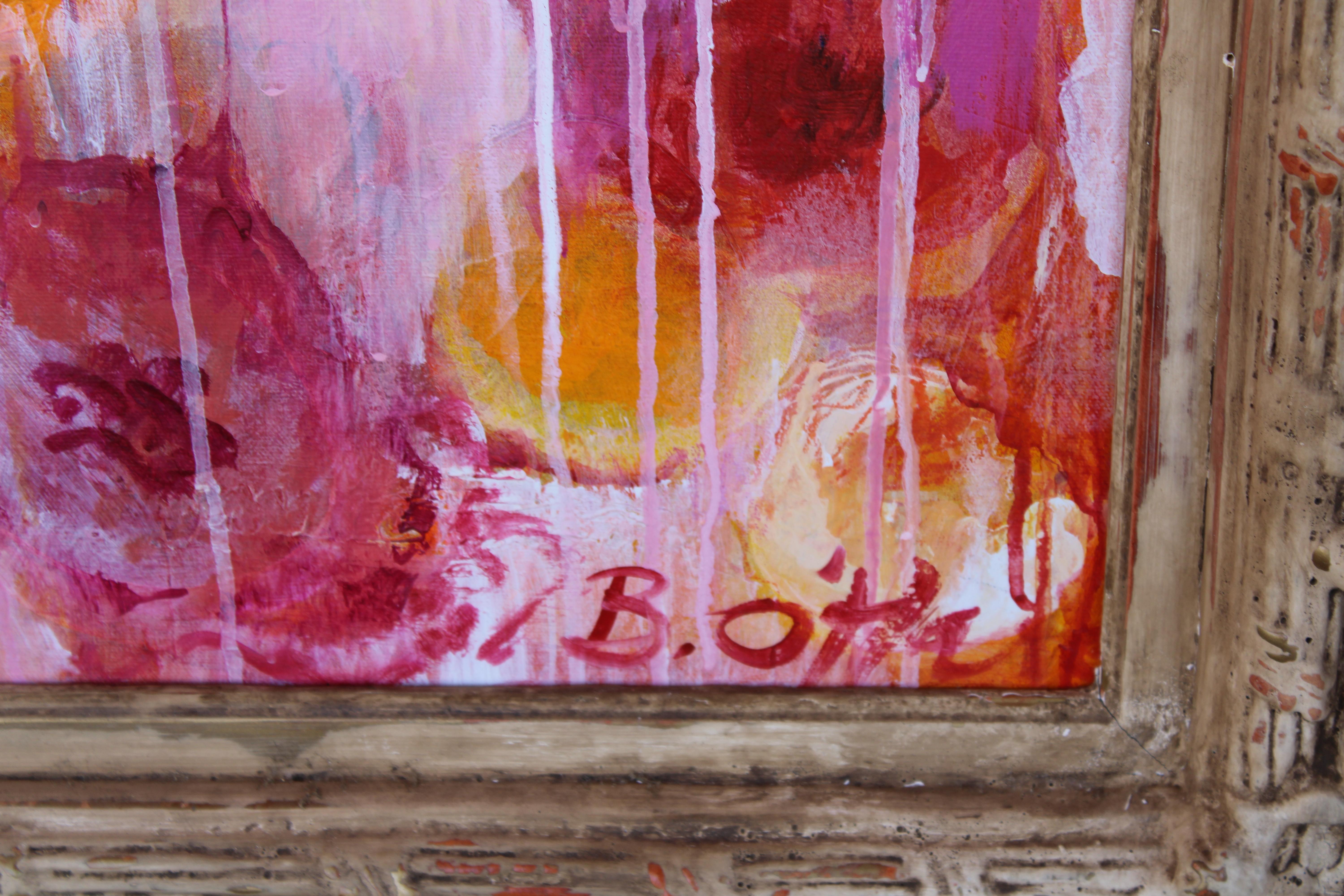Pintura acrílica de Betty O'Hare, Peonías Moderno en venta