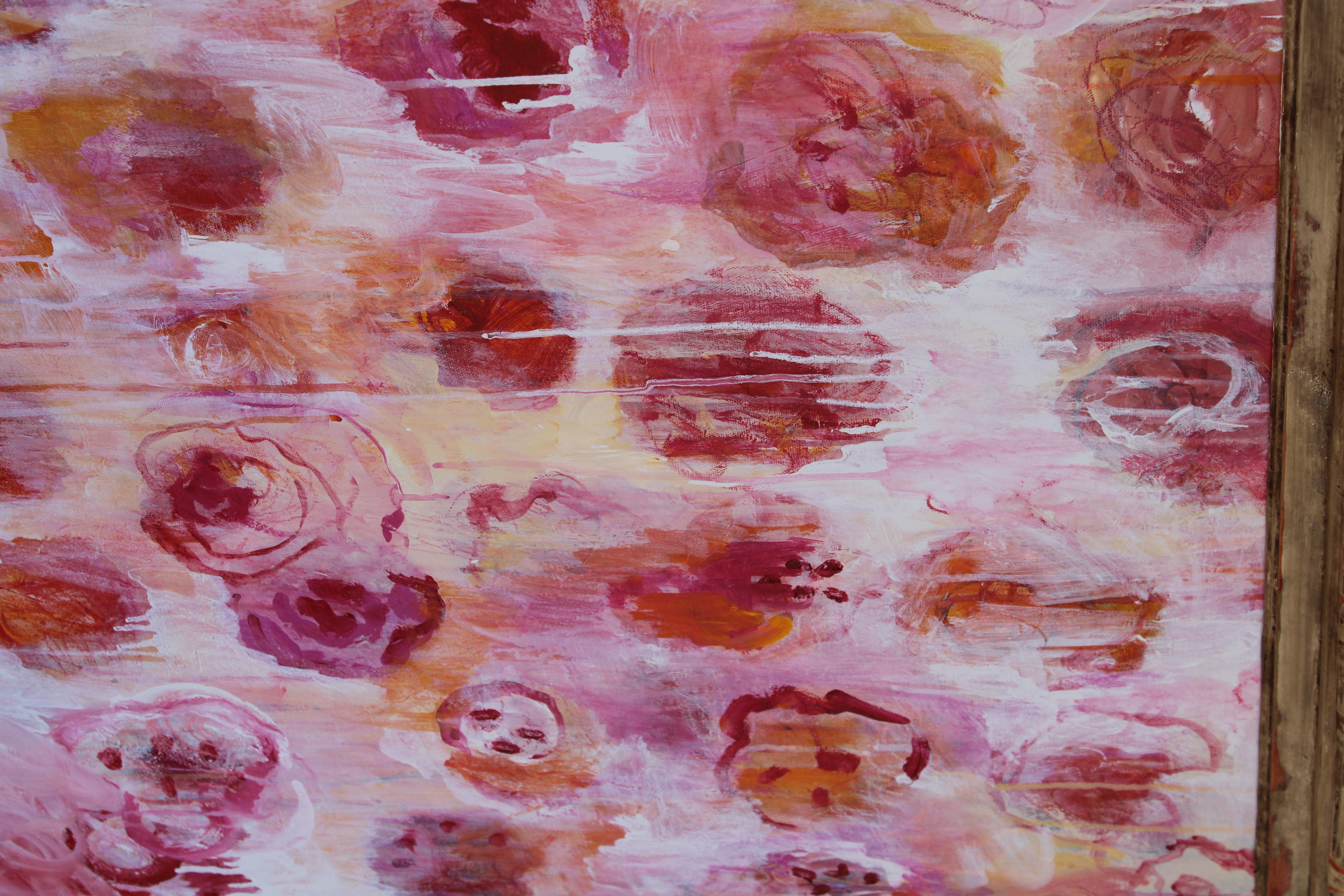 Pintura acrílica de Betty O'Hare, Peonías en Bueno estado para la venta en Palm Springs, CA