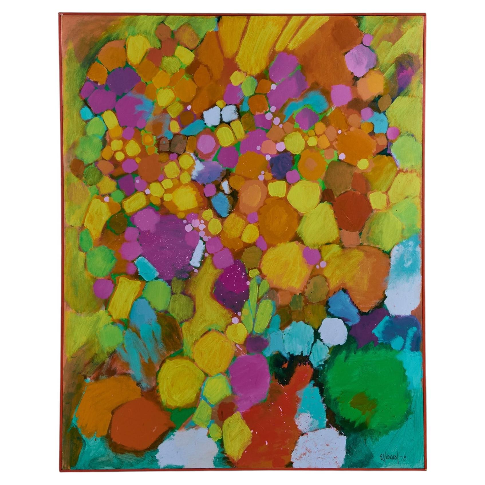 Acrylic Painting by Dick Ellescas, c.1970s For Sale