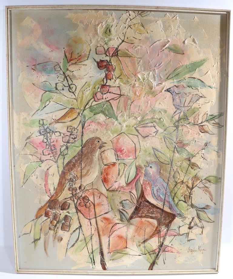 20ième siècle Peinture acrylique d'oiseaux de Stephen Kaye en vente