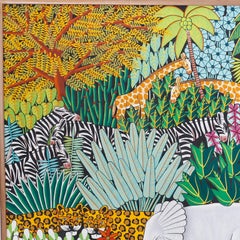 Acrylic Painting on Canvas of a Jungle Scene with Elephants