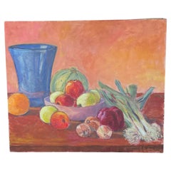 Peinture acrylique Still Life Theme de J. Boving, signée, 2Y552