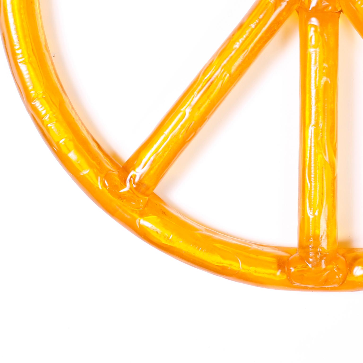 Mid-Century Modern Acrylic Peace Sign