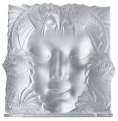 Acrylic Plaque on Stand After Lalique's "Masque de Femme"