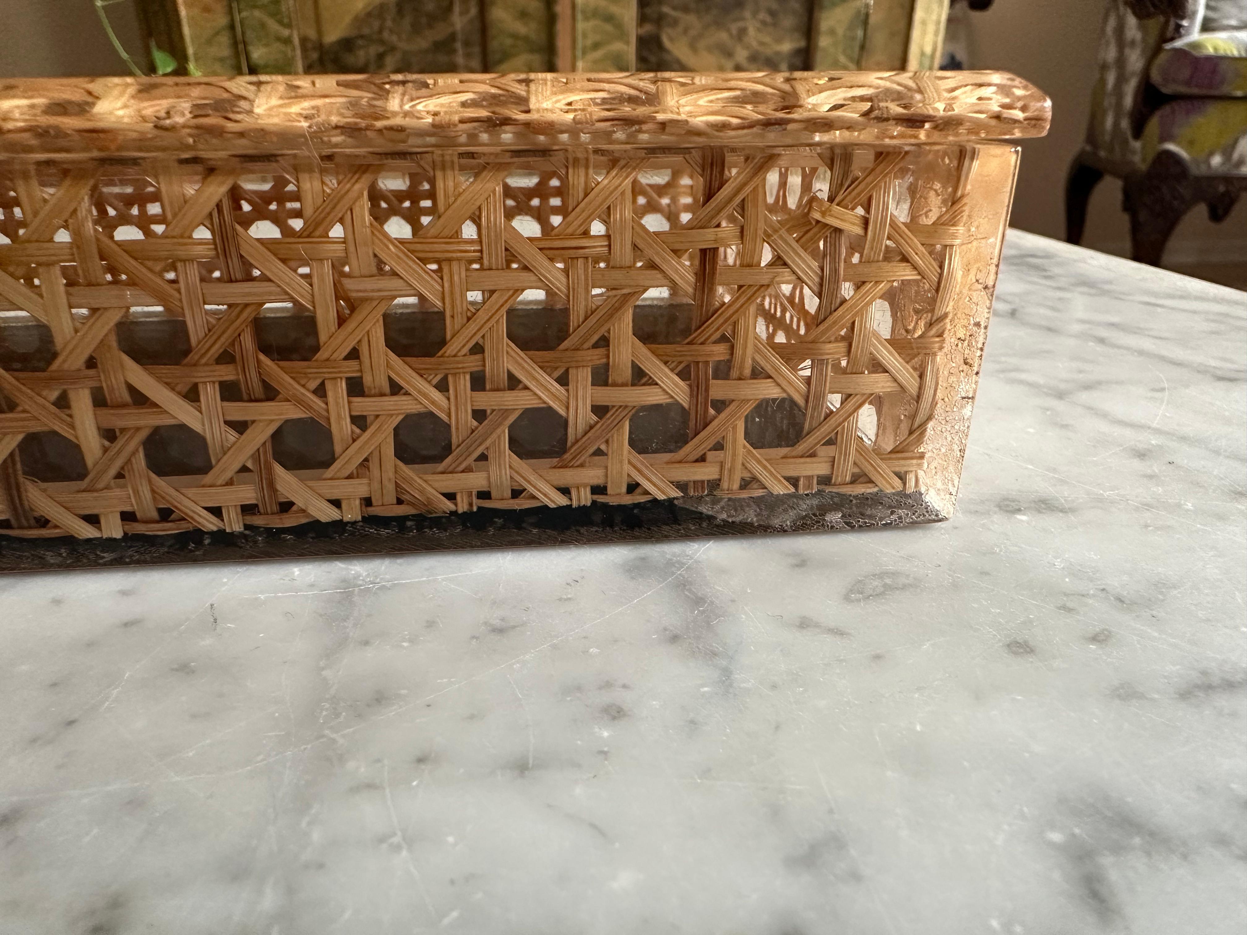 Acrylic Rattan-Effect Box, 1970s In Good Condition For Sale In Hamburg, DE