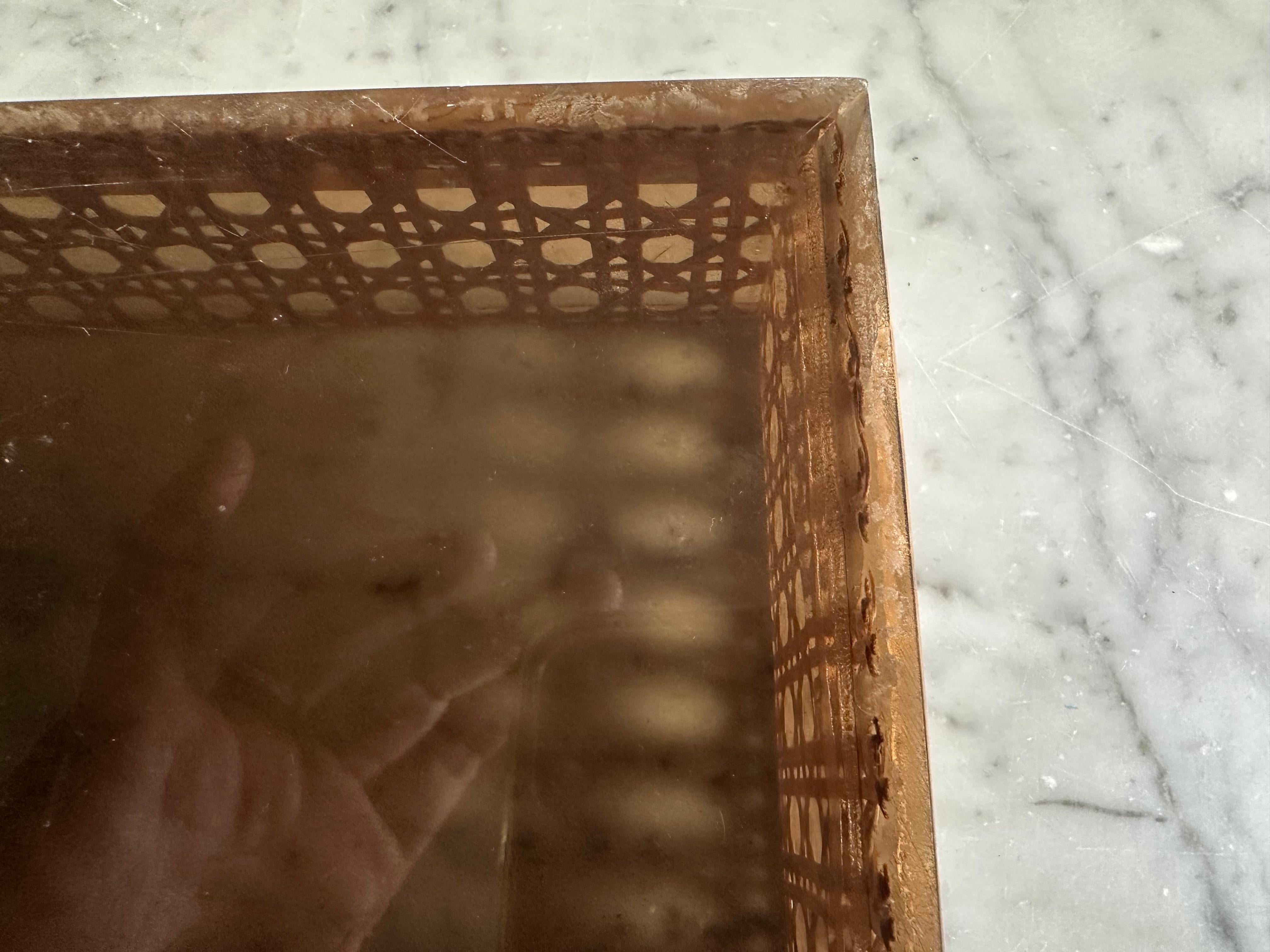 Acrylic Rattan-Effect Box, 1970s For Sale 3