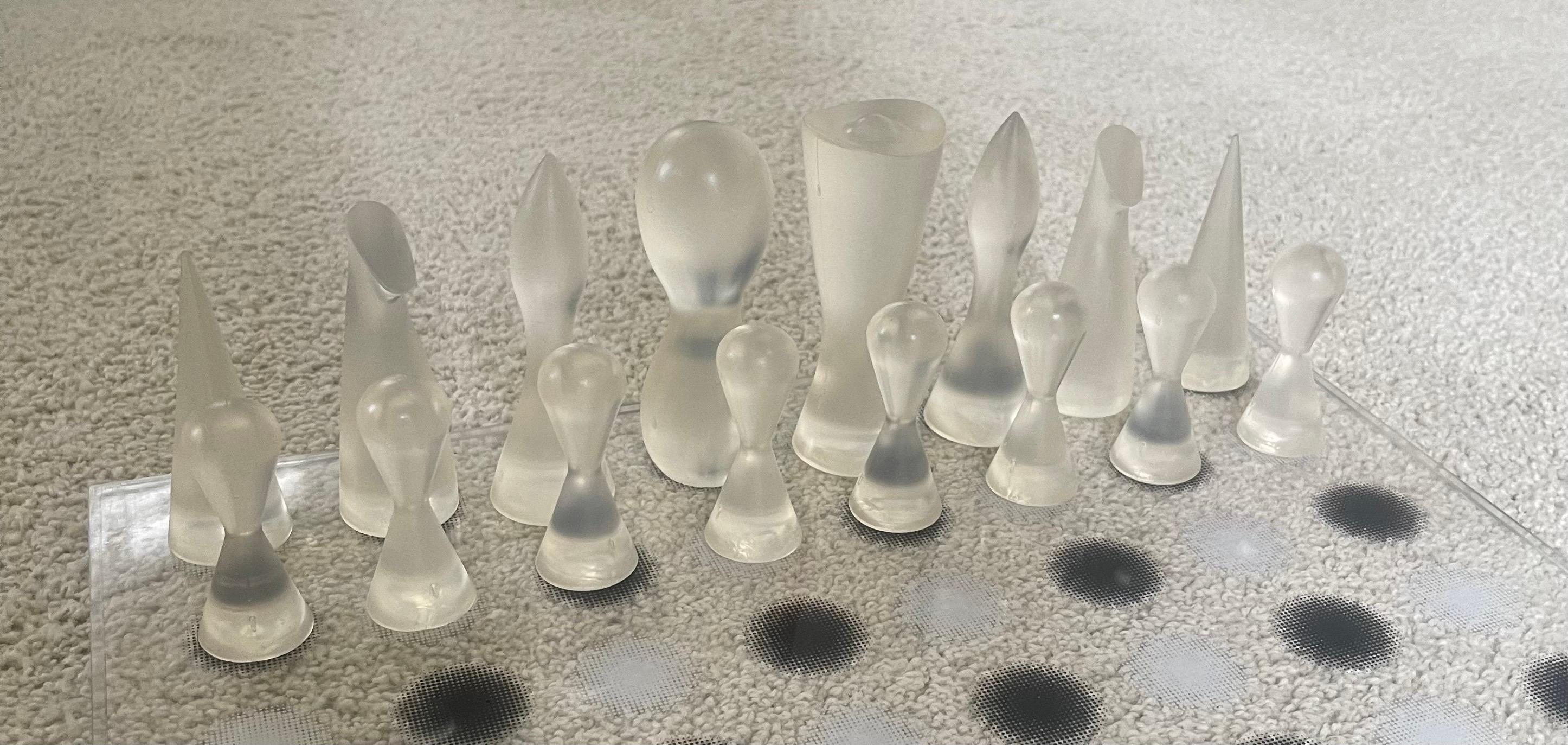 Acrylic & Rubber Modern Chess Set by Karim Rashid 3