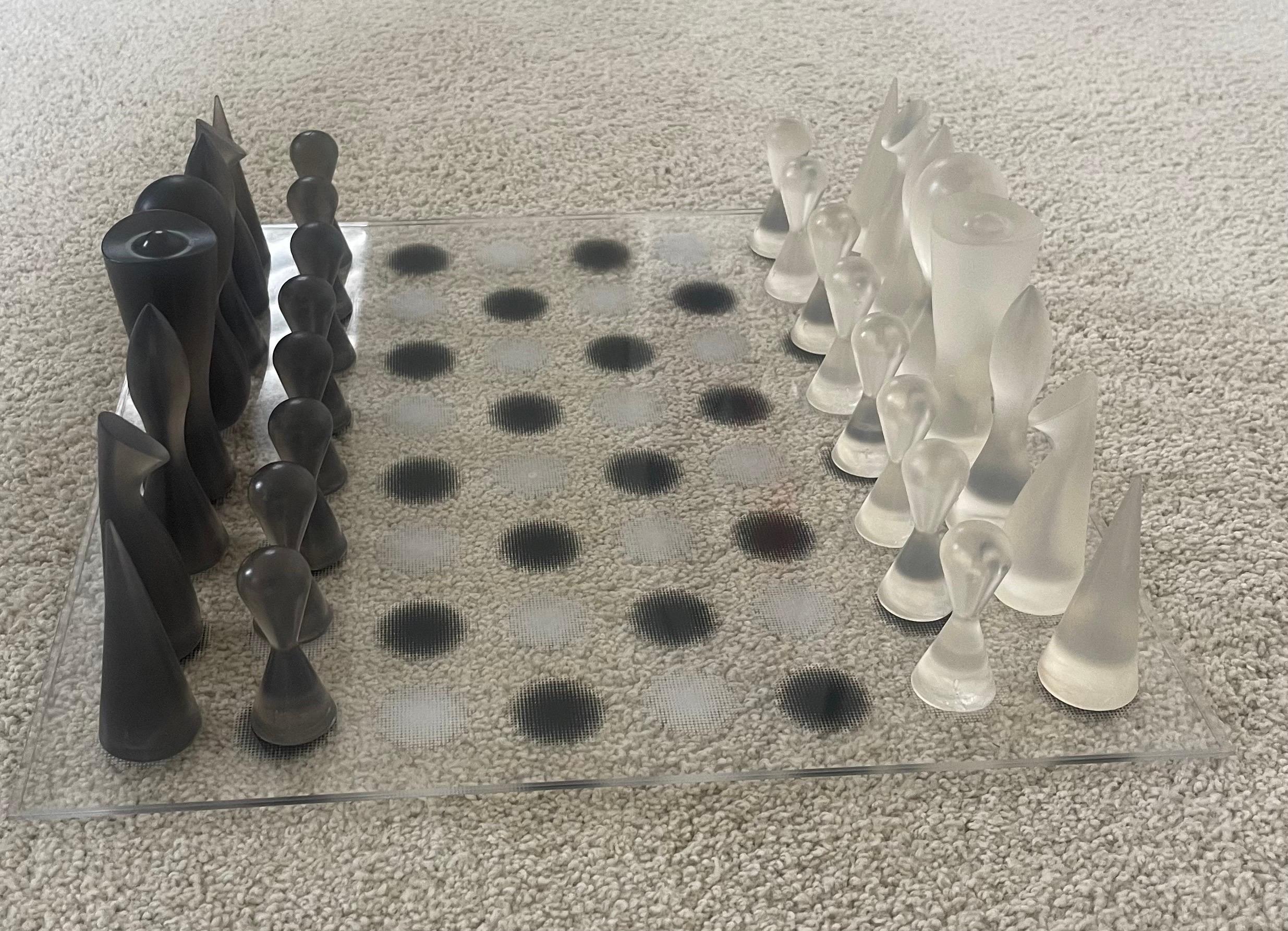 Acrylic & Rubber Modern Chess Set by Karim Rashid 10