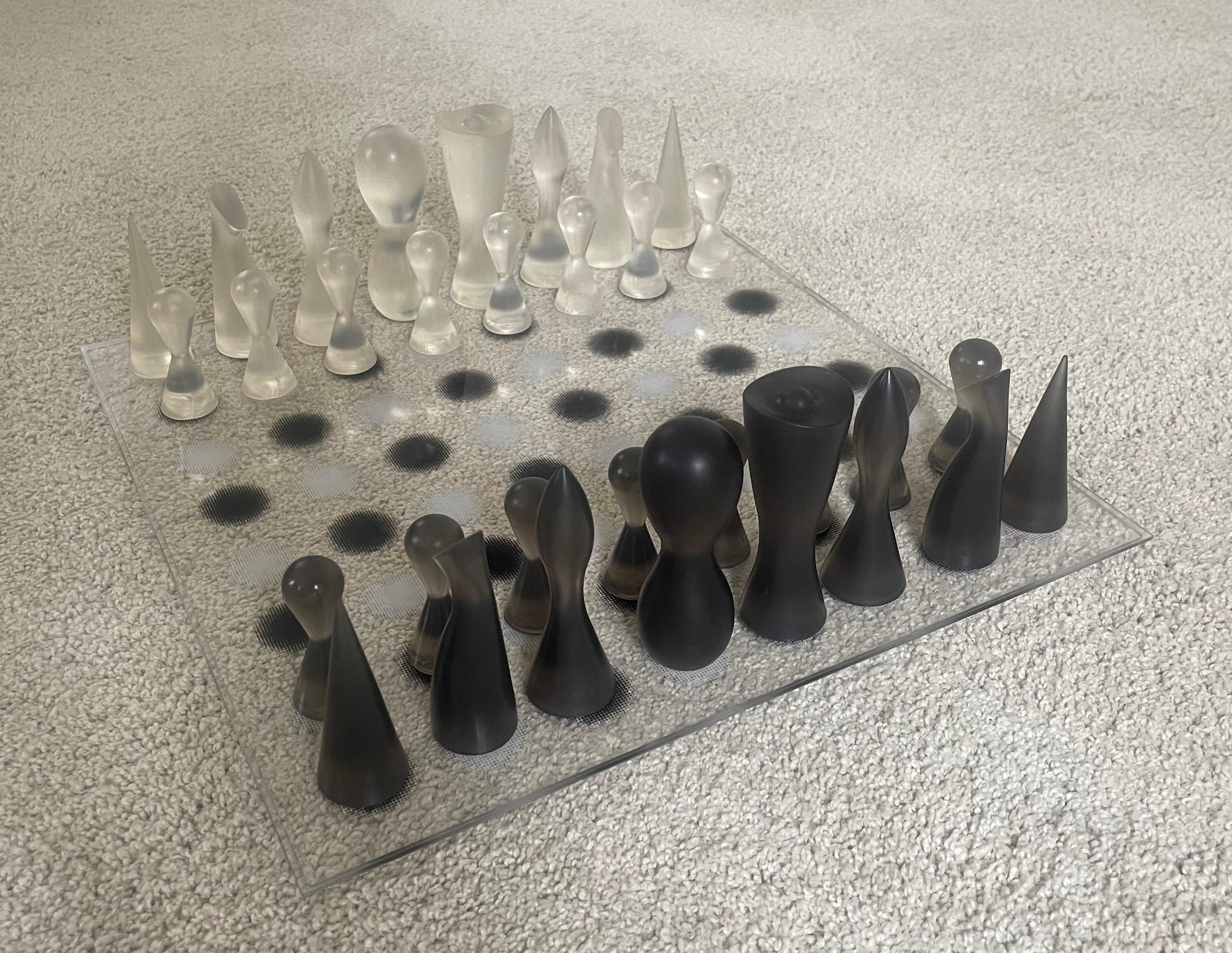 Acrylic & Rubber Modern Chess Set by Karim Rashid 11