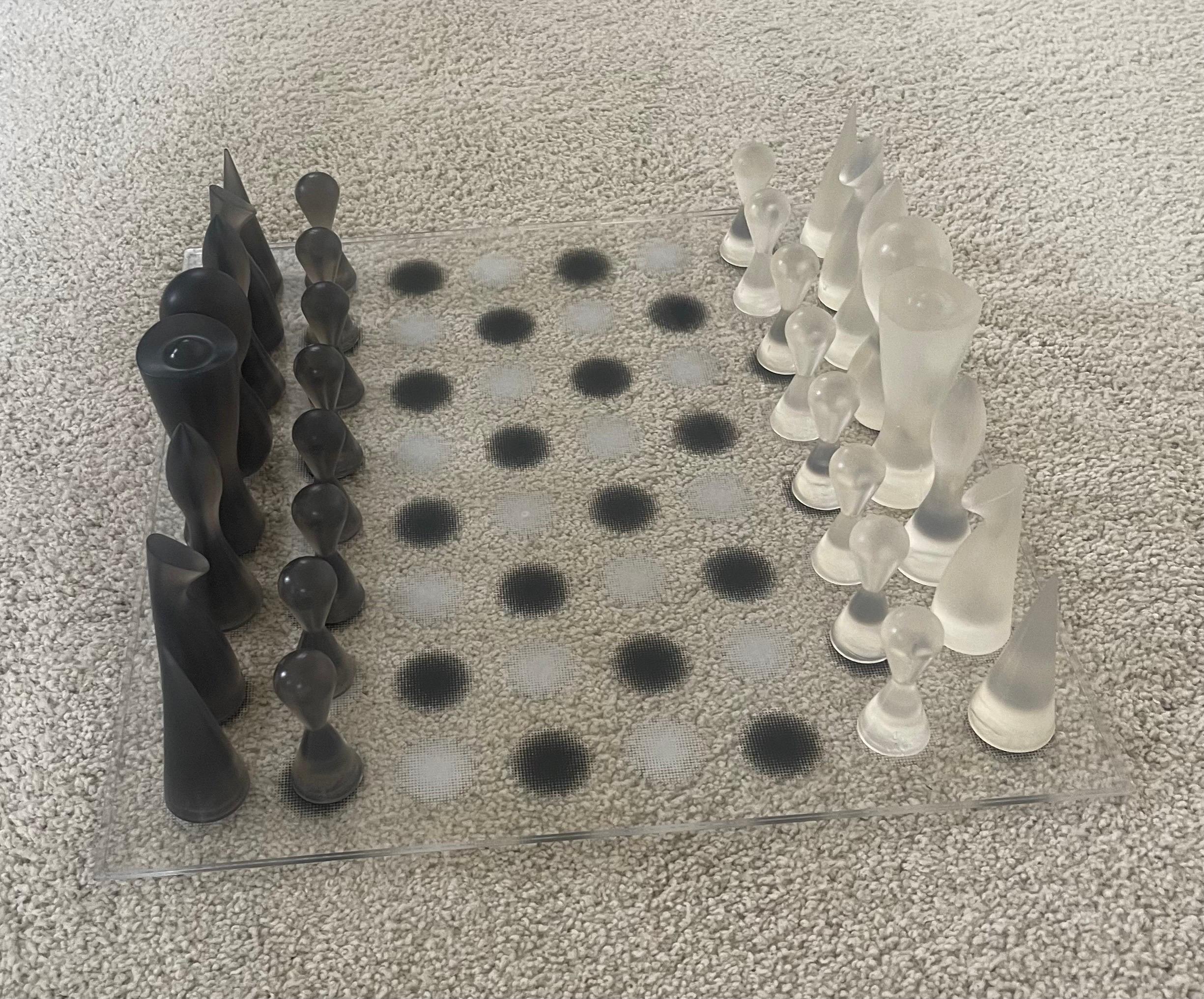Plastic Acrylic & Rubber Modern Chess Set by Karim Rashid