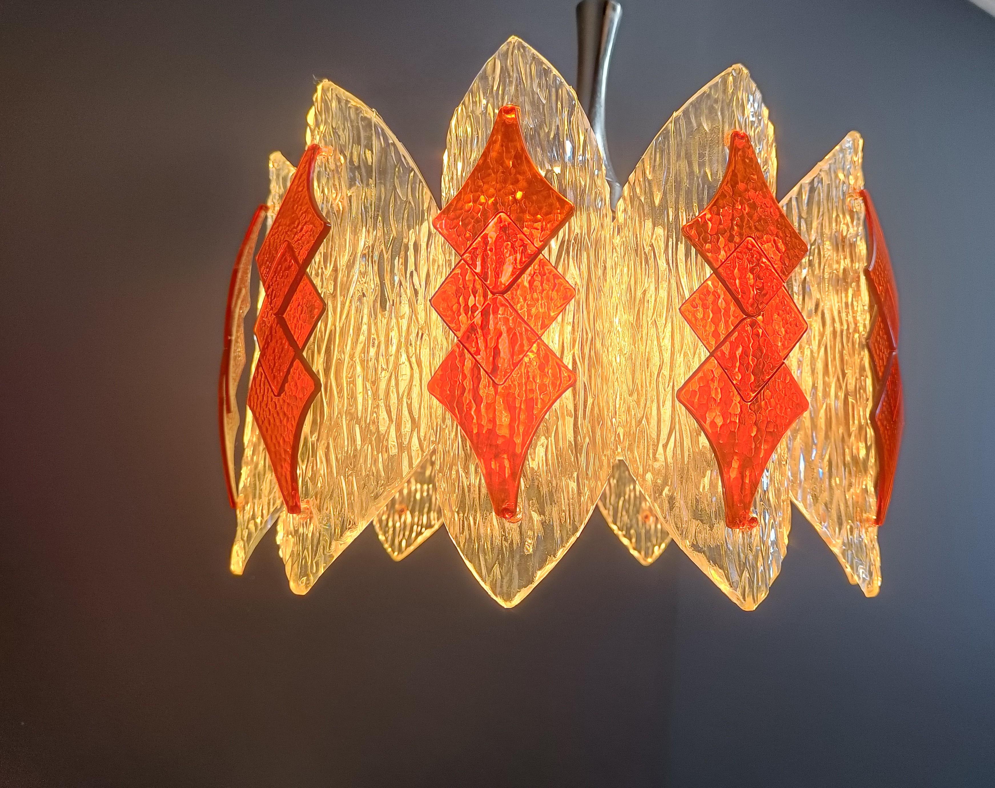 Tedesco Lampadario Space Age in acrilico di Marbach Leuchten, Germania, 1960 in vendita