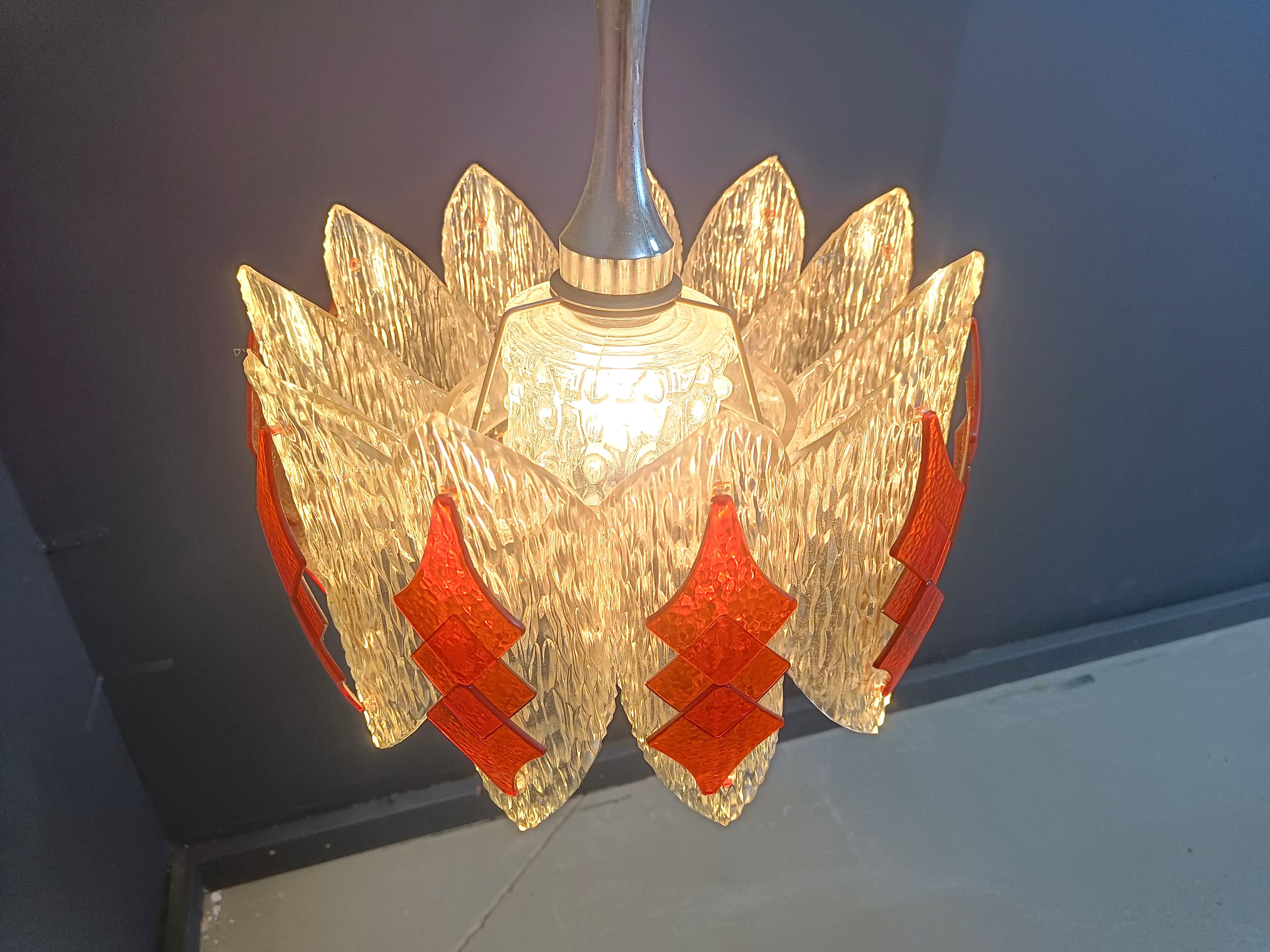 Lampadario Space Age in acrilico di Marbach Leuchten, Germania, 1960 In condizioni buone in vendita a Leuven, Vlaams Gewest