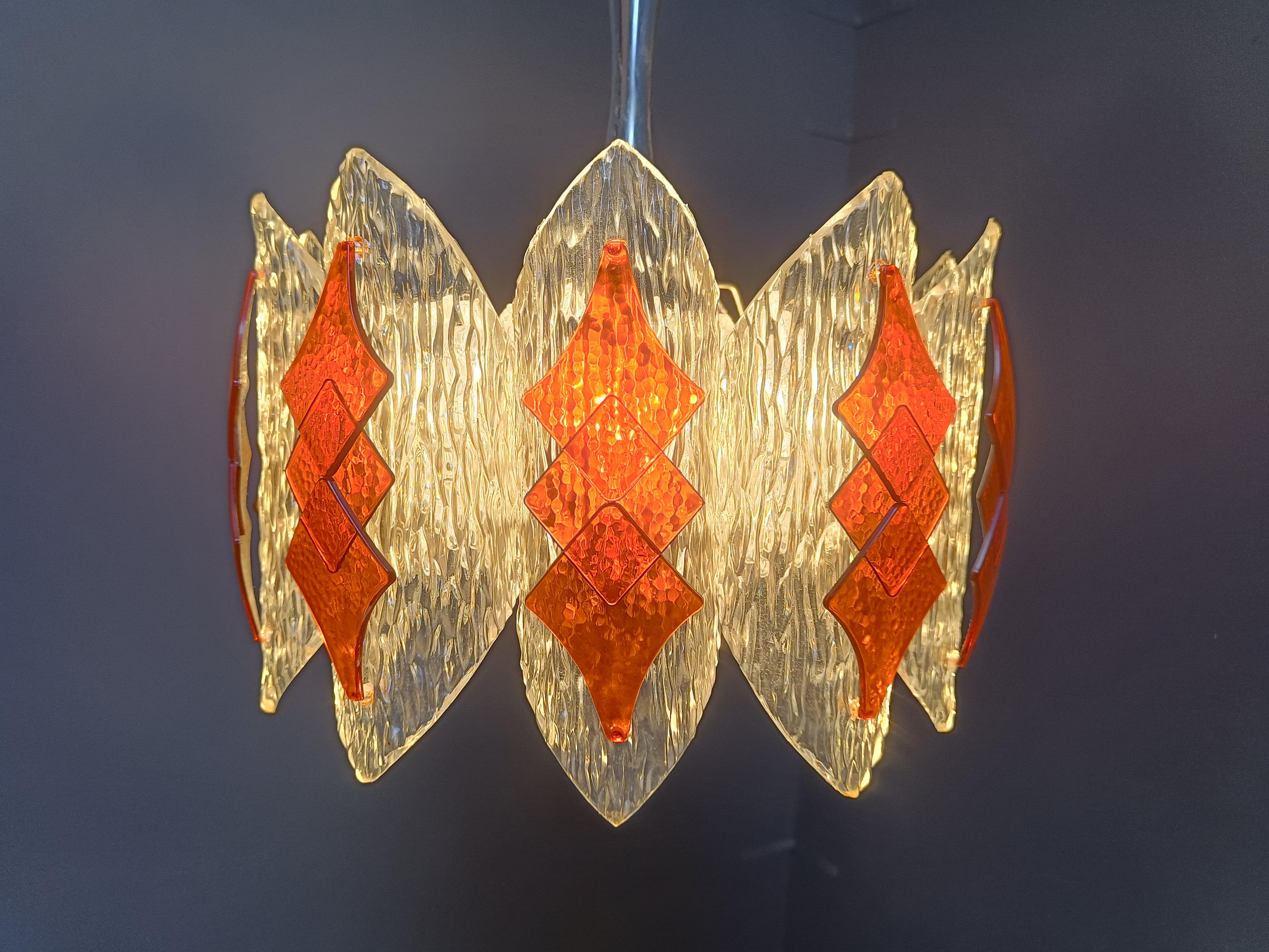 Acrilico Lampadario Space Age in acrilico di Marbach Leuchten, Germania, 1960 in vendita