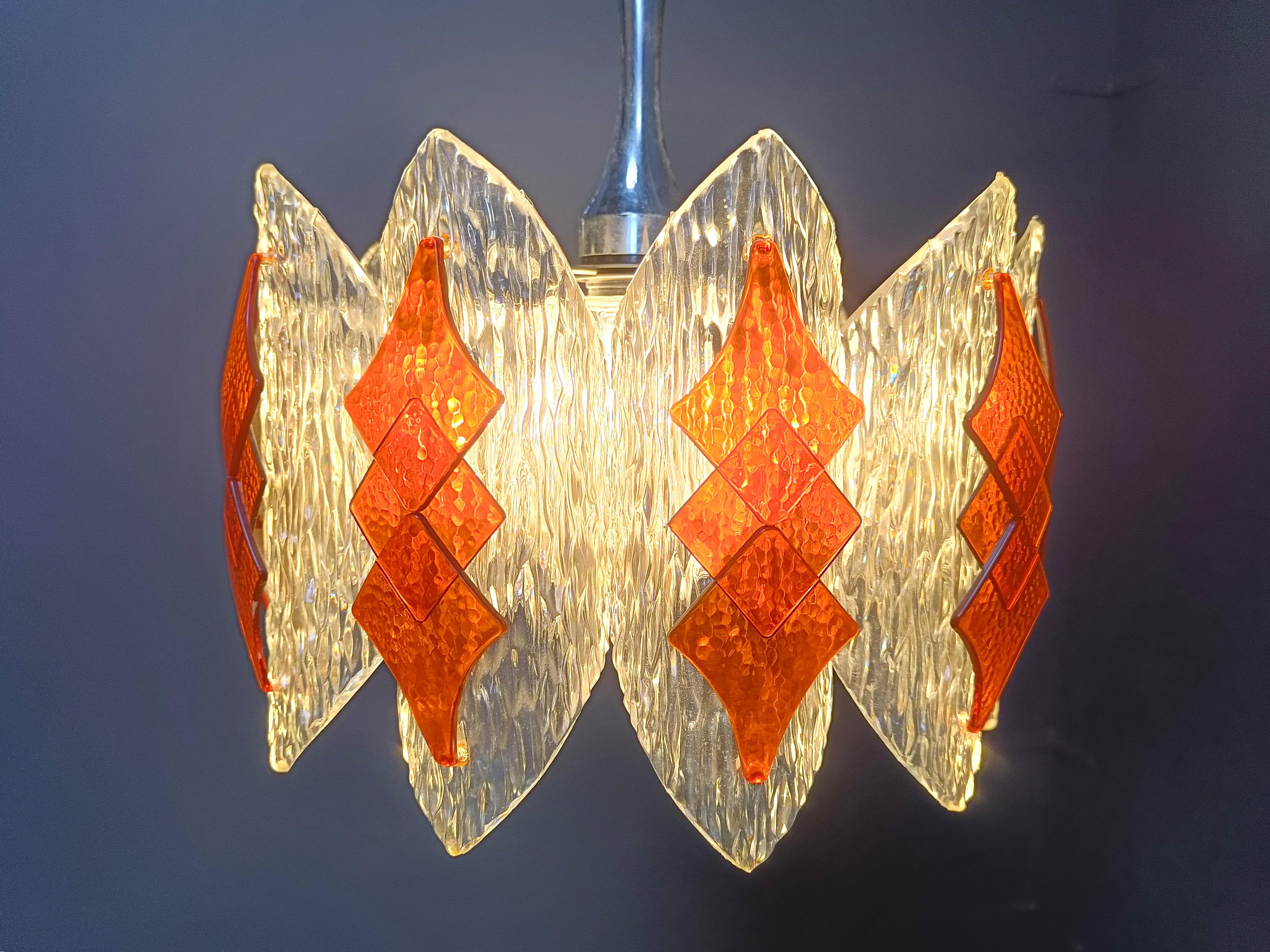 Lampadario Space Age in acrilico di Marbach Leuchten, Germania, 1960 in vendita 1