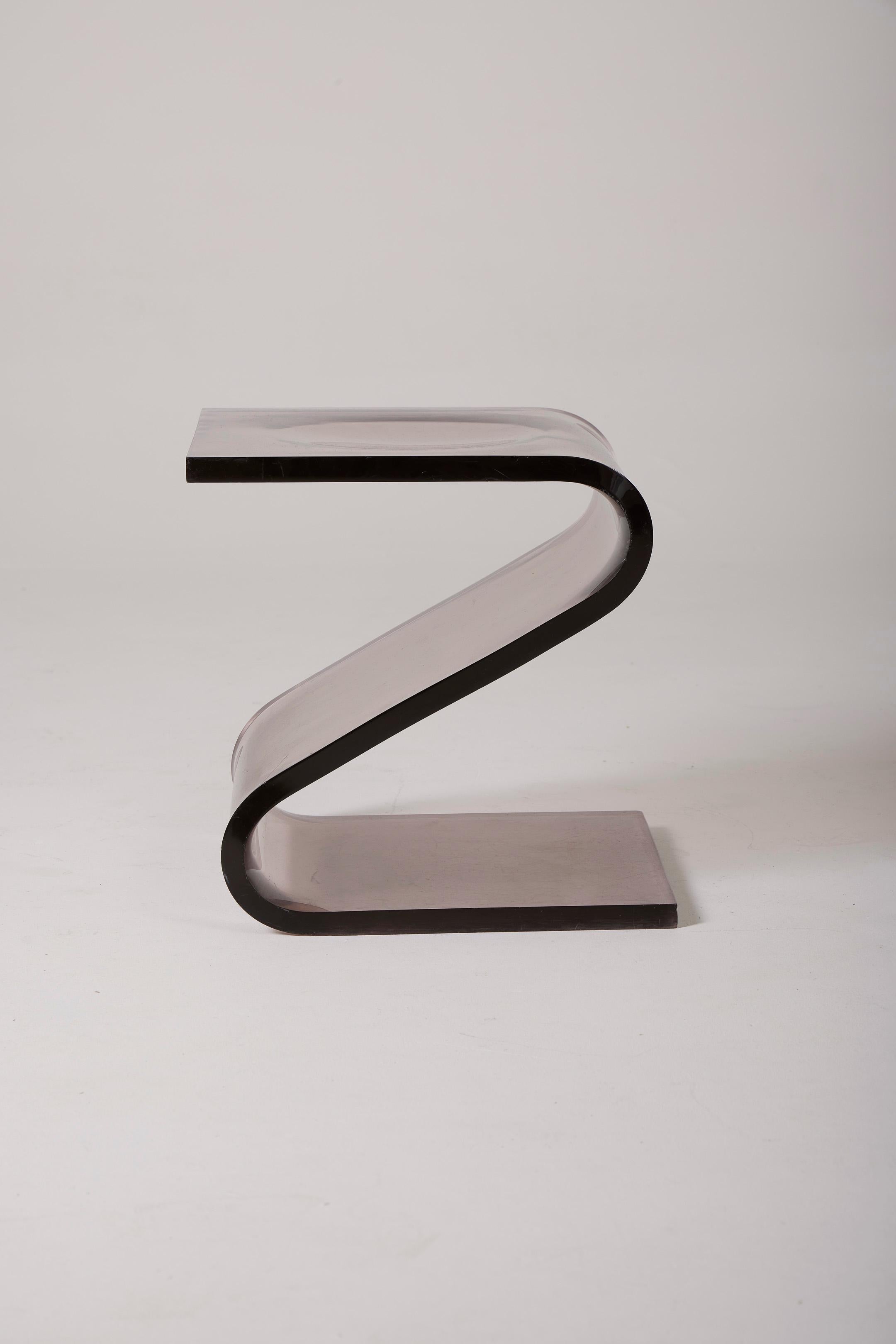 Taburete acrílico François Arnal, años 70 Plexiglás en venta