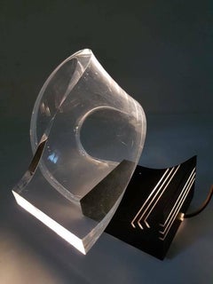 Acrylic Swirl Table Lamp Design Gaetano Missaglia, 1970s