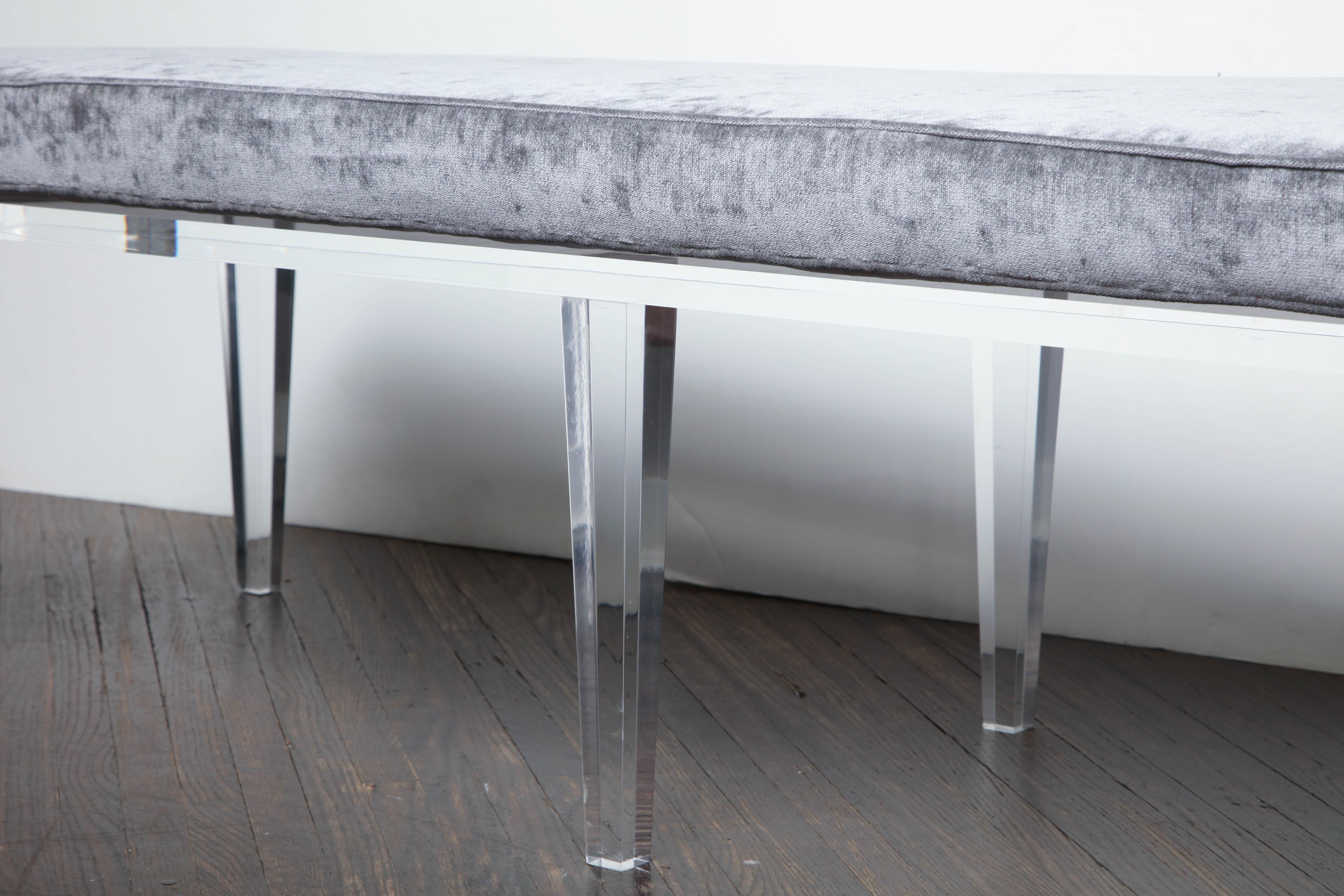 lucite bench with cushion