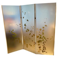Separador de ambientes acrílico de tres paneles "Herbier", Francia 1970.