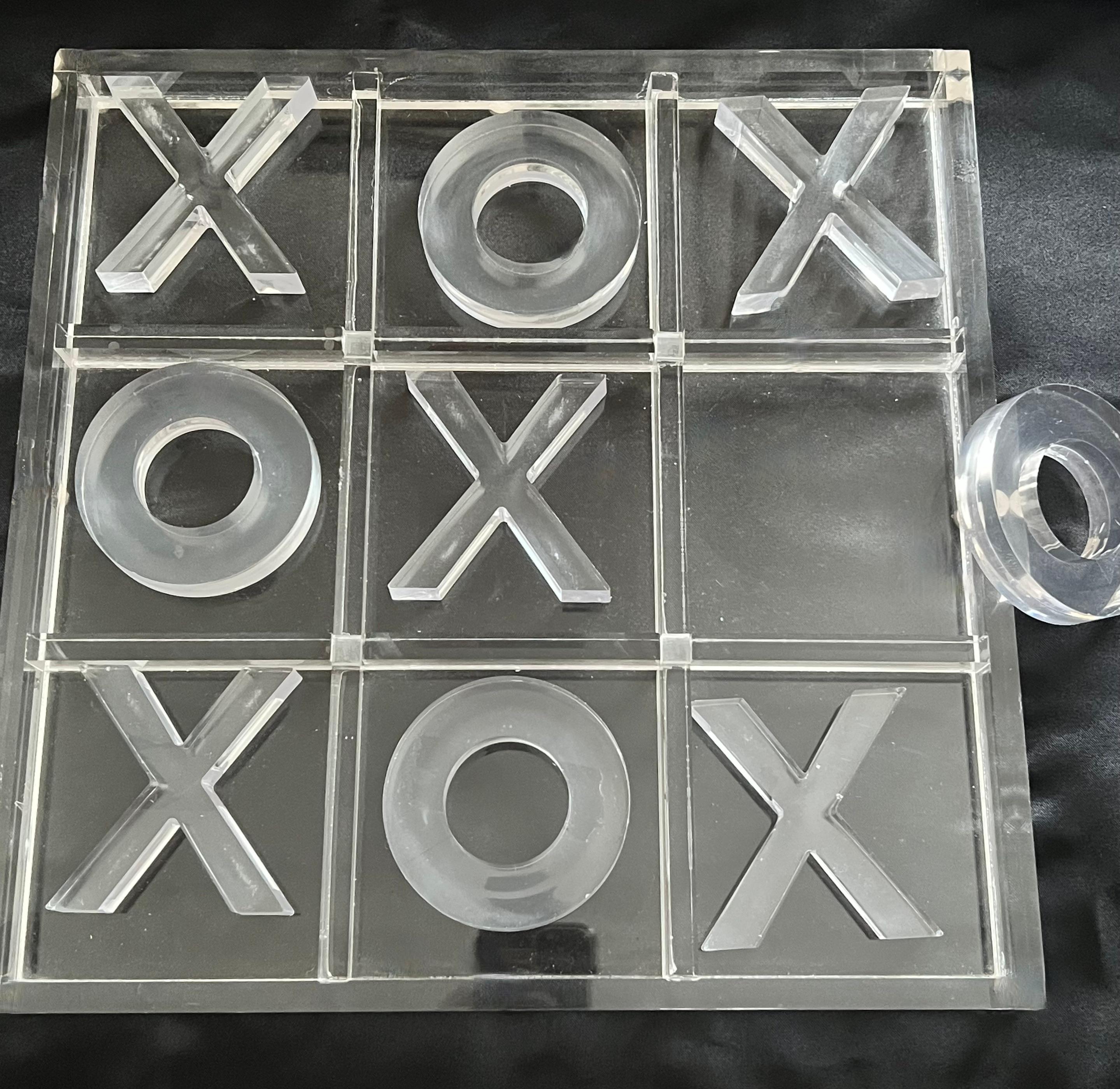 Tableau et pièces en acrylique pour Tic Tac Toe X's O's Bon état - En vente à Los Angeles, CA