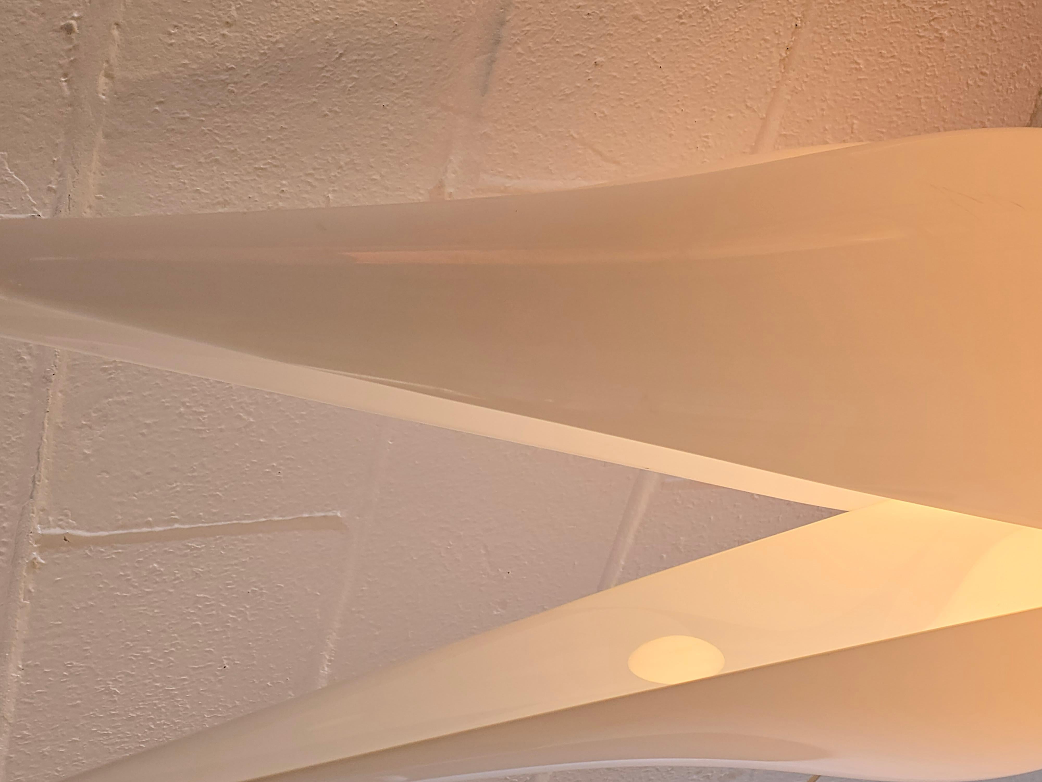 Brass Acrylic Tulip Petal Lamp in the Manner of Rougier