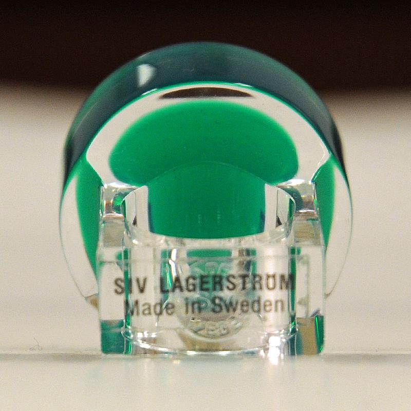 Acrylic Vintage Ring with Circle Green Plate by Siv Lagerström 1970s, Sweden In Good Condition In Stockholm, SE