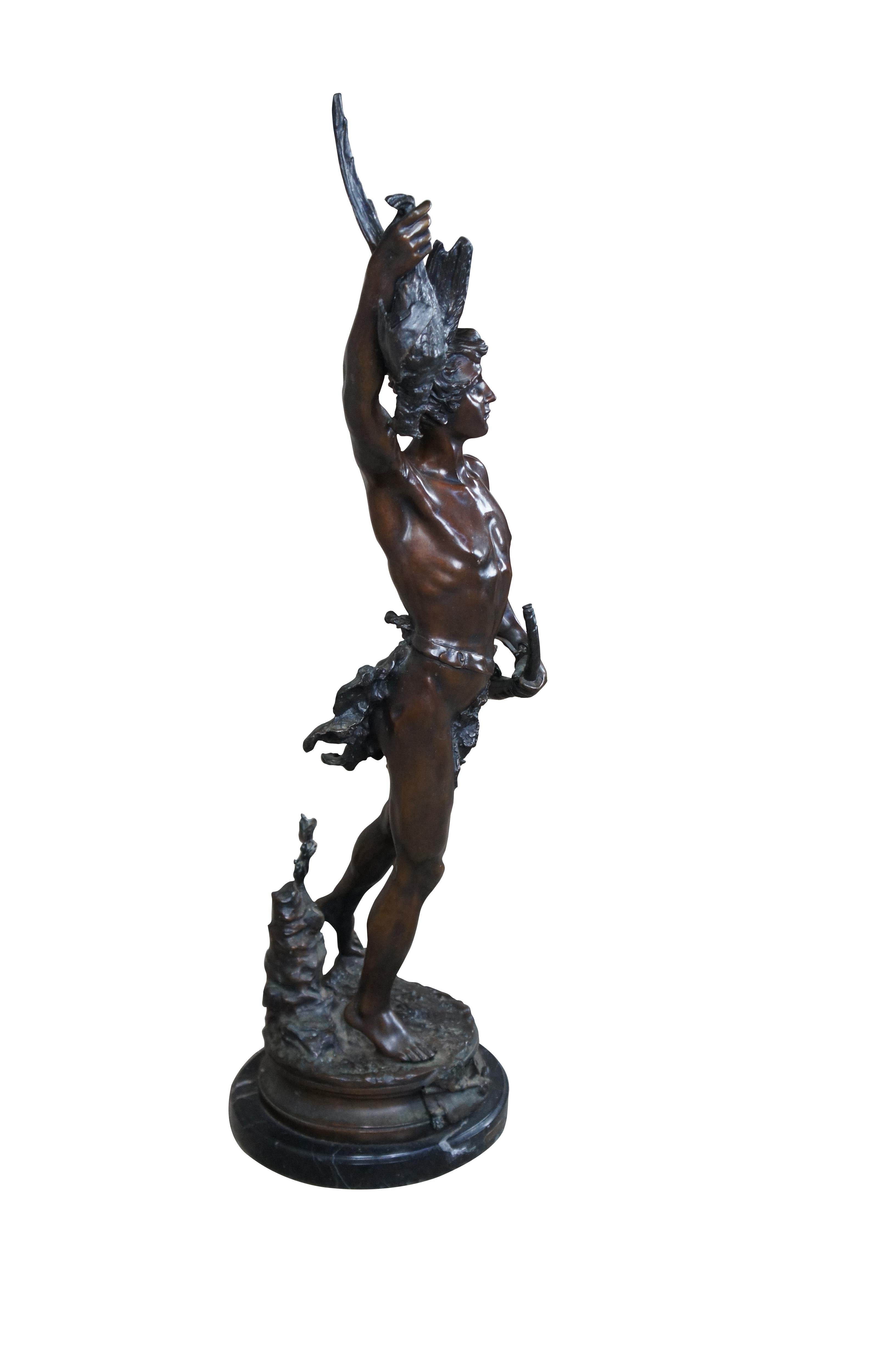 Classical Greek Acteon Greek Hunter by Adrien Etienne Gaudez French Bronze Statue Sculpture 46