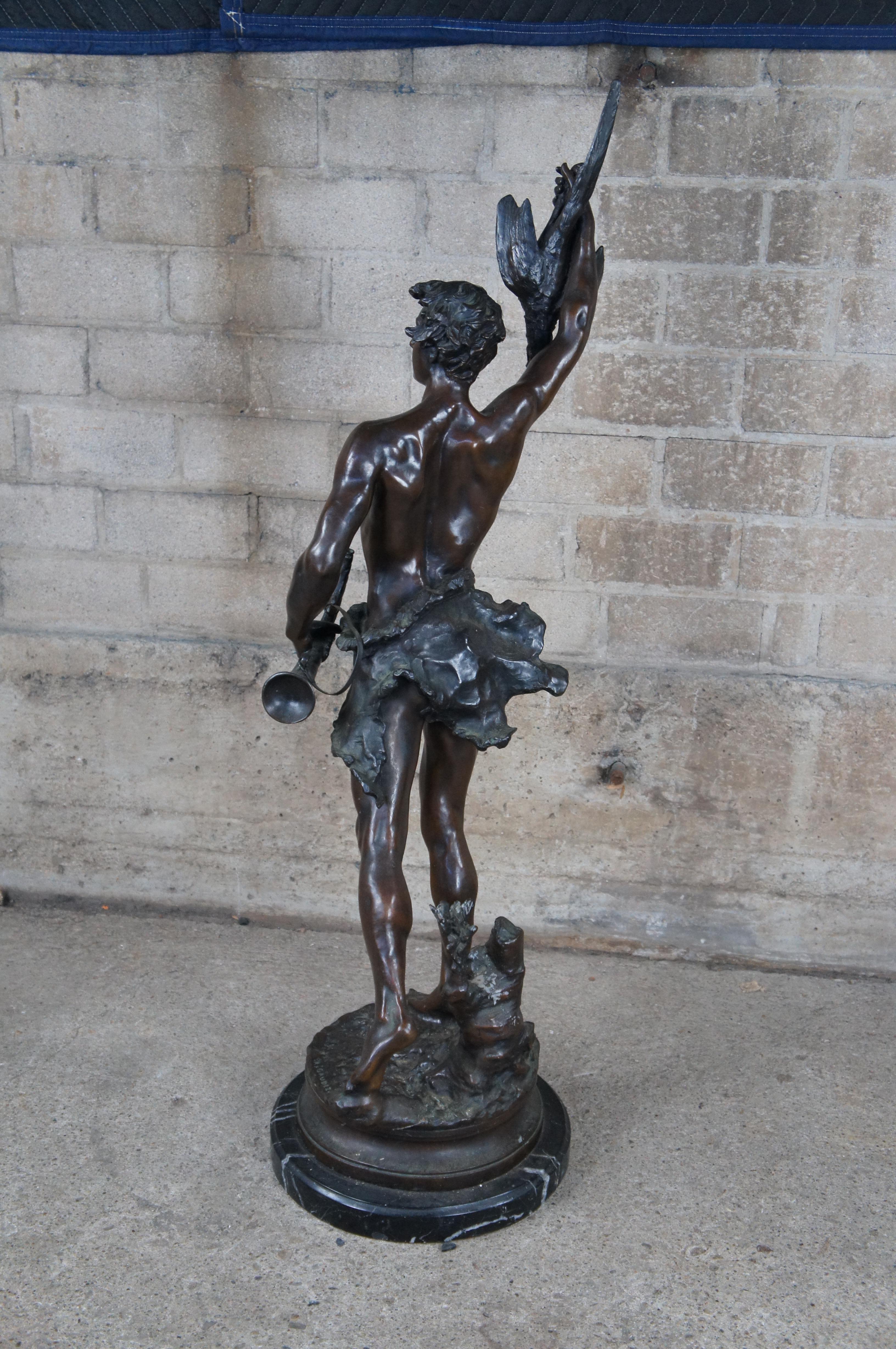 Acteon Greek Hunter by Adrien Etienne Gaudez French Bronze Statue Sculpture 46