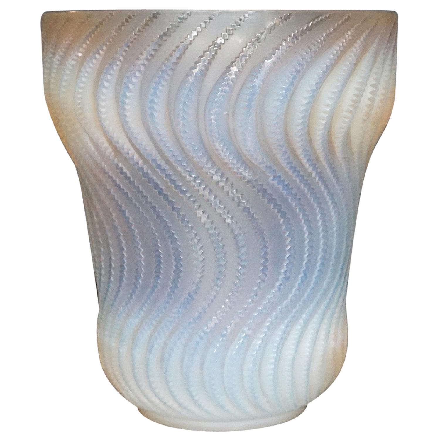 'Actinia' an Opalescent Glass Vase by René Lalique, Circa 1935