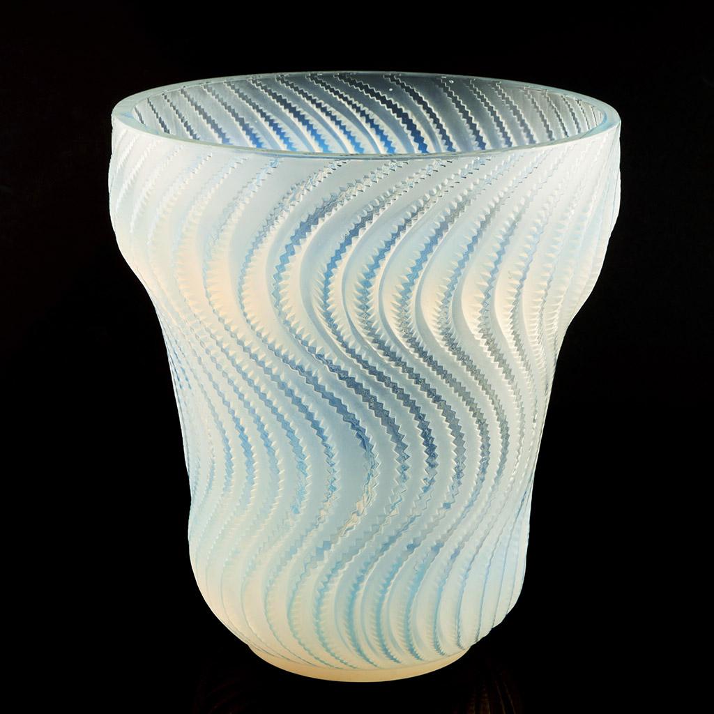 Art Deco 'Actinia' an Opalescent Glass Vase by Rene Lalique For Sale