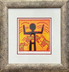 Activist Keith Haring Modern Signed Lithograph In Plate - Graffiti Art