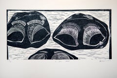 I see tears, Actofel Ilovu, Linoleum block print on fabriano paper