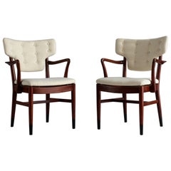 Acton Bjørn and Vilhelm Lauritzen 'Attribution' Armchairs, Beech, Fabric, 1940s