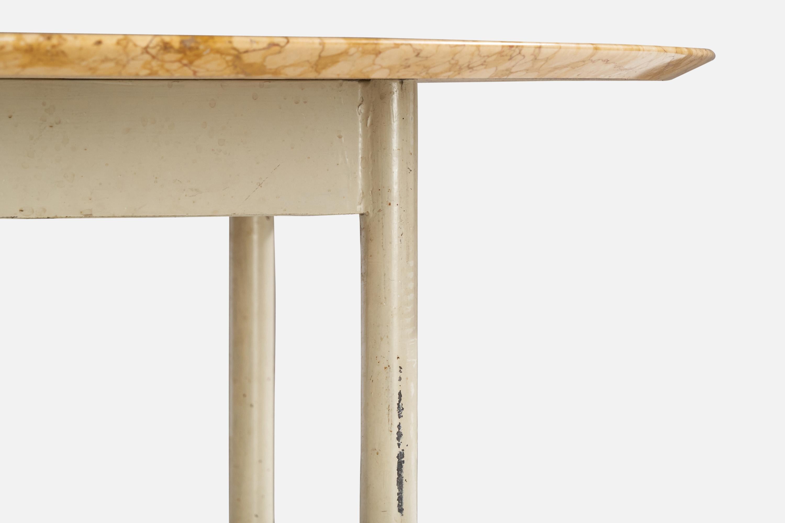 Acton Bjørn, table basse, marbre, acier, laiton, Danemark, années 1950 en vente 3