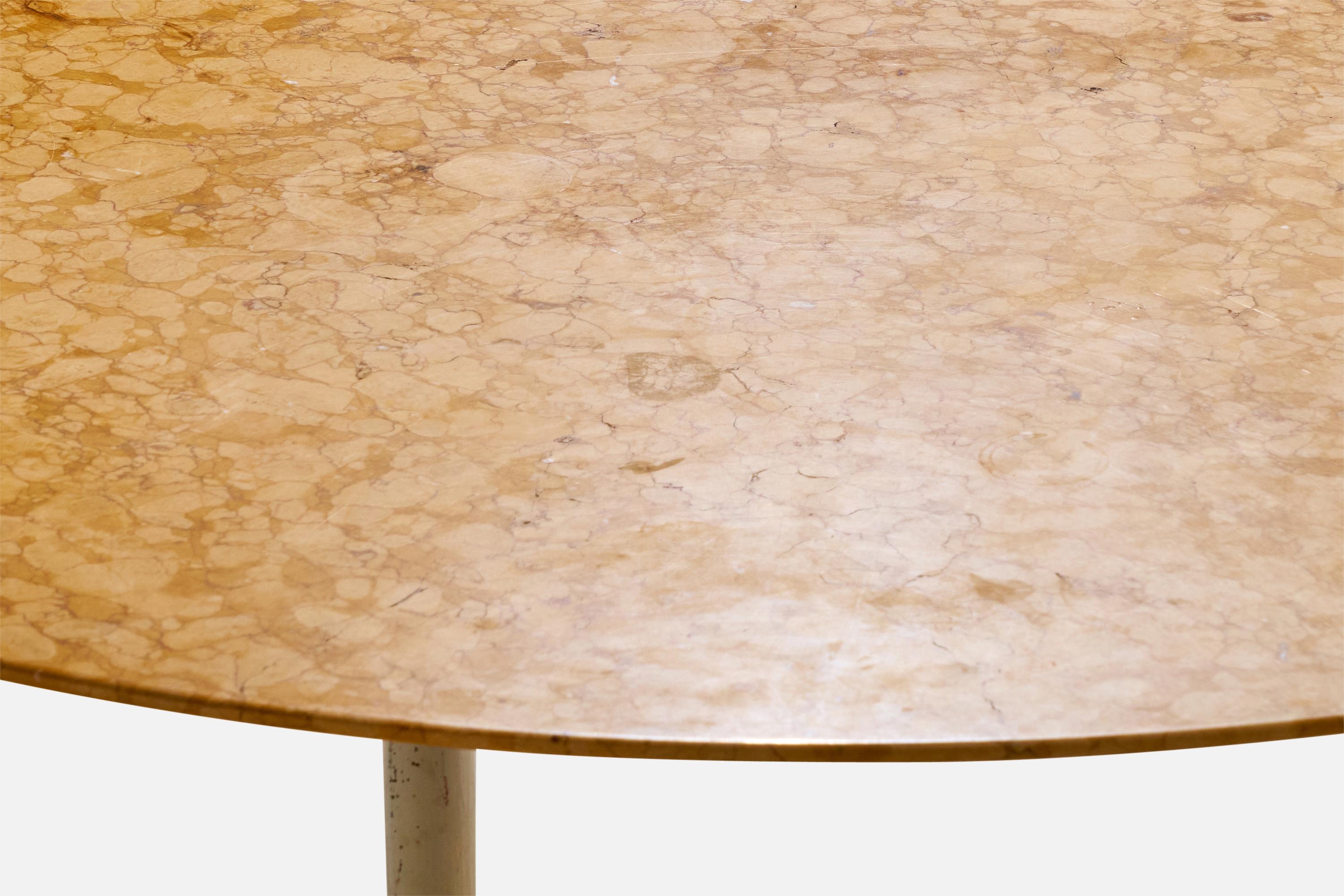 Scandinave moderne Acton Bjørn, table basse, marbre, acier, laiton, Danemark, années 1950 en vente